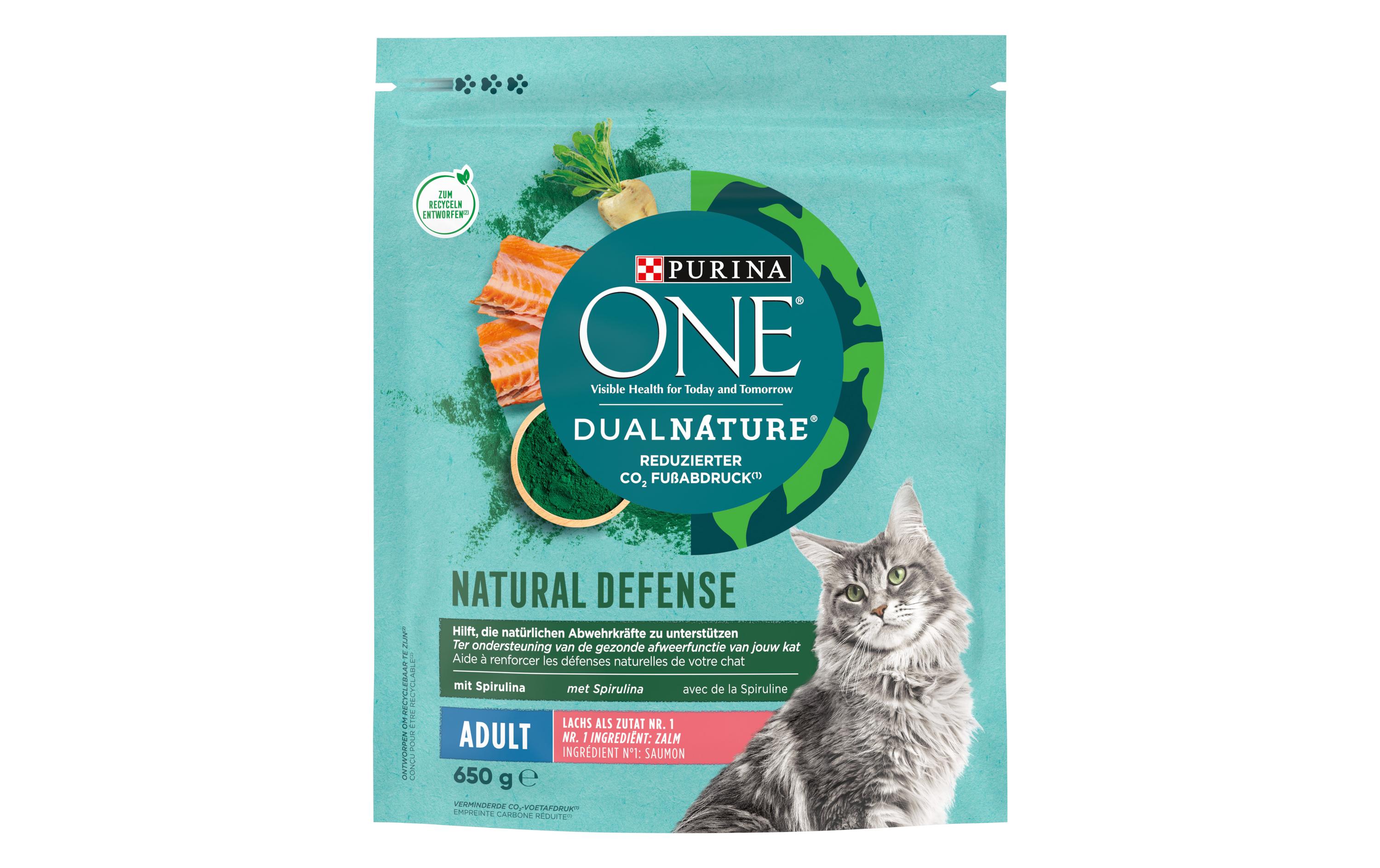 Purina ONE Trockenfutter Dual Nature Adult Lachs & Spirulina, 650 g