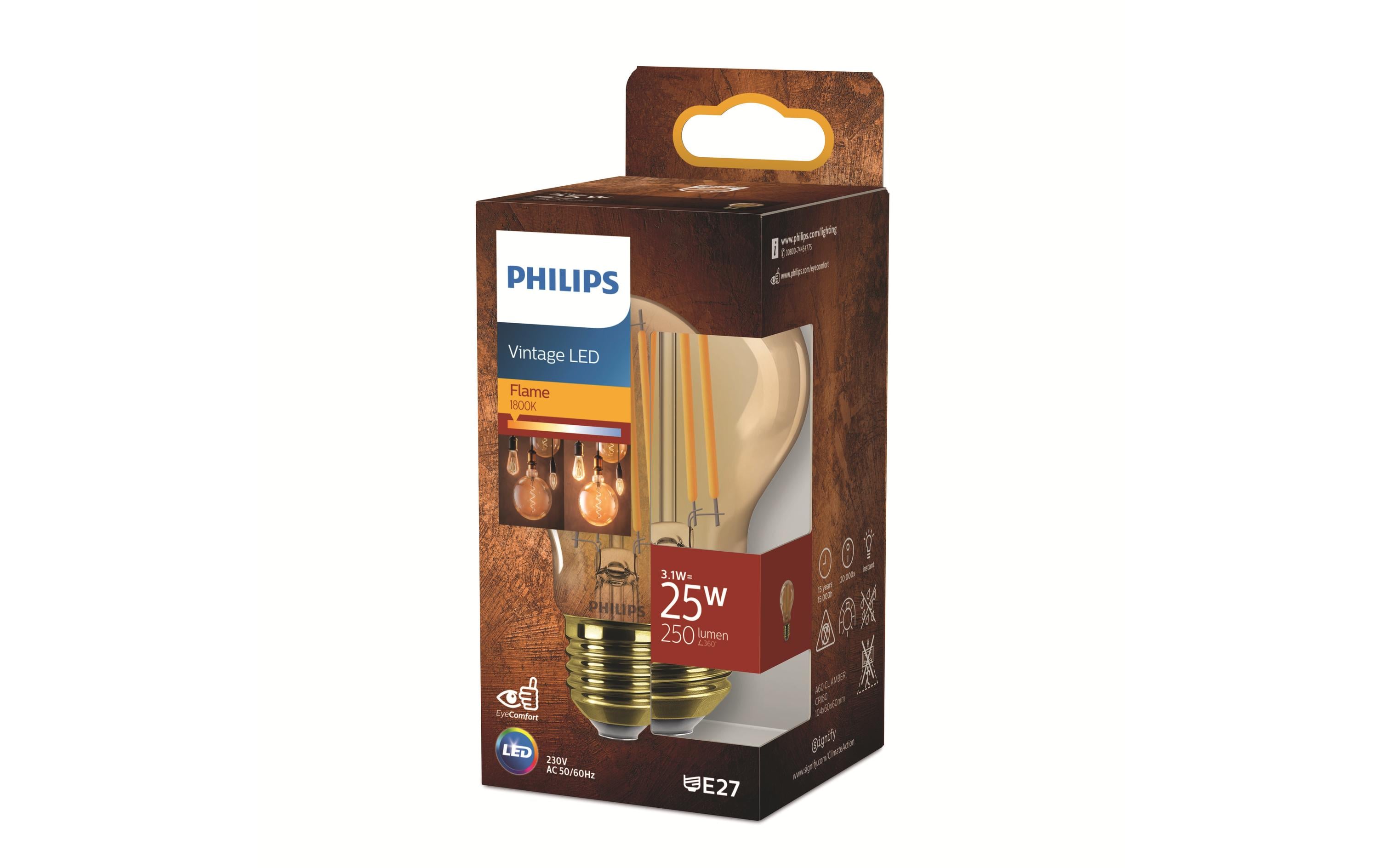 Philips LED Classic E27 Dekolampe, Warmweiss, 25W Ersatz