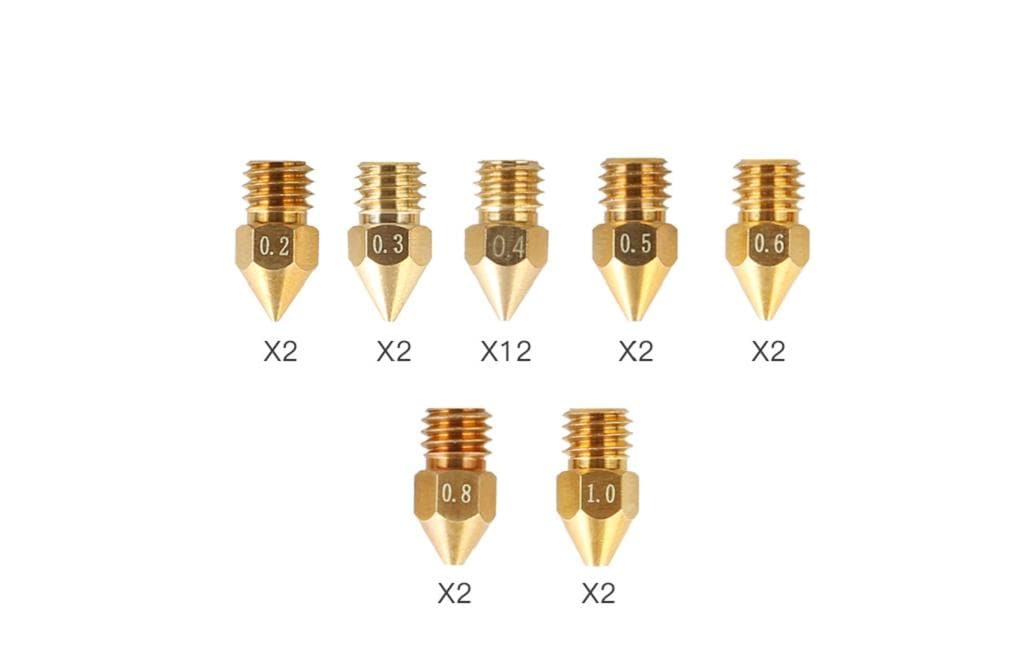 Creality Düsen-Set, Messing 0.2/0.3/0.4/0.5/0.6/0.8/1.0 mm, 24-Teilig