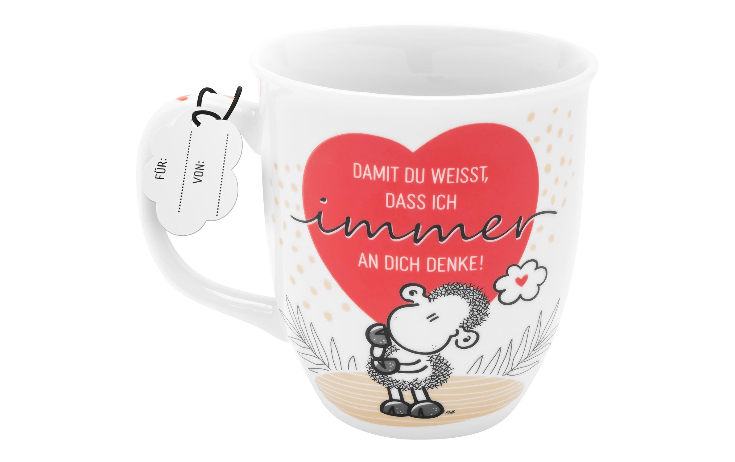 Sheepworld Kaffeetasse Damit du weisst 400 ml, 1 Stück, Weiss