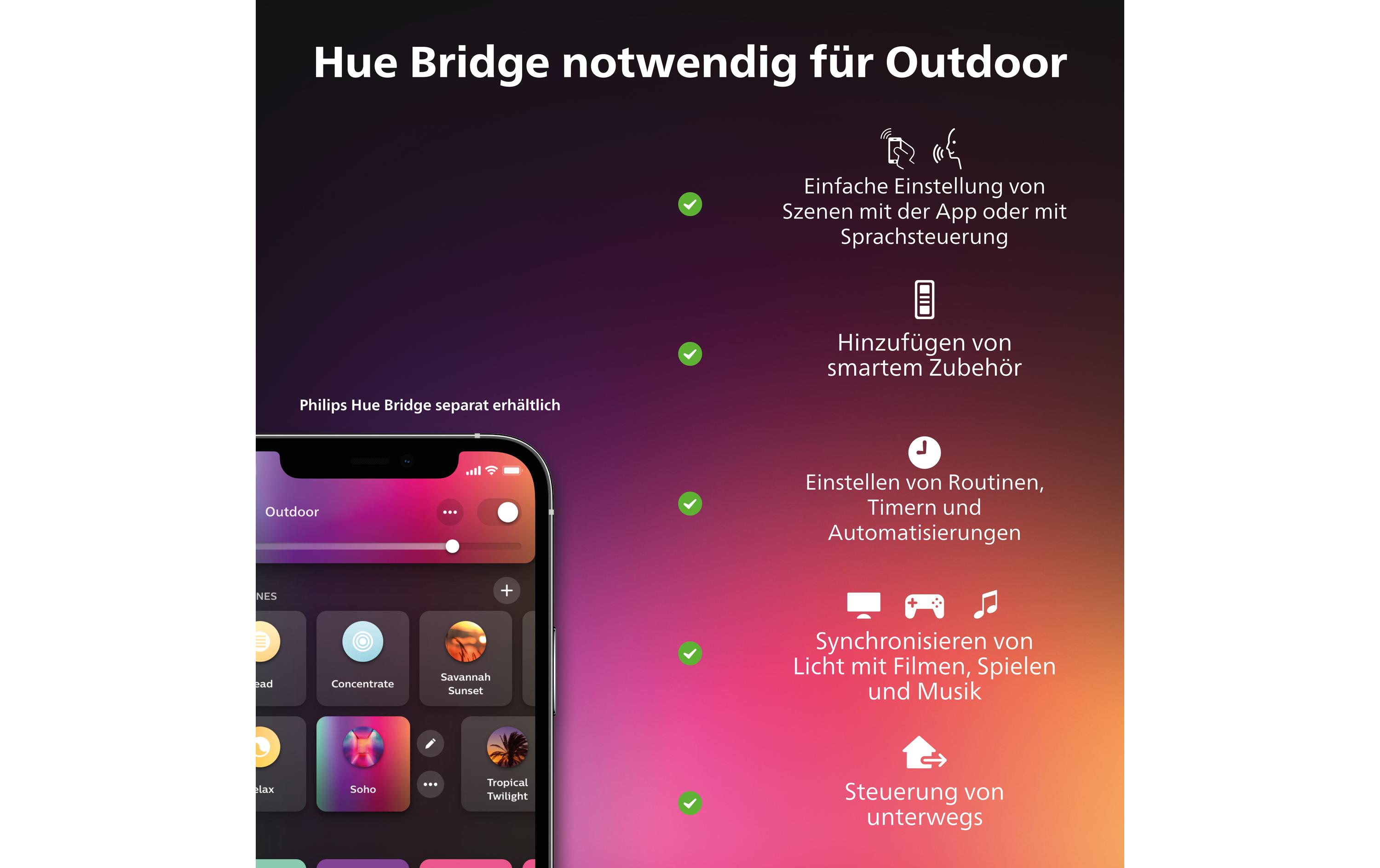 Philips Hue Zubehör Outdoor 2.5M Verlängerungskabel für 24 V Leuchten