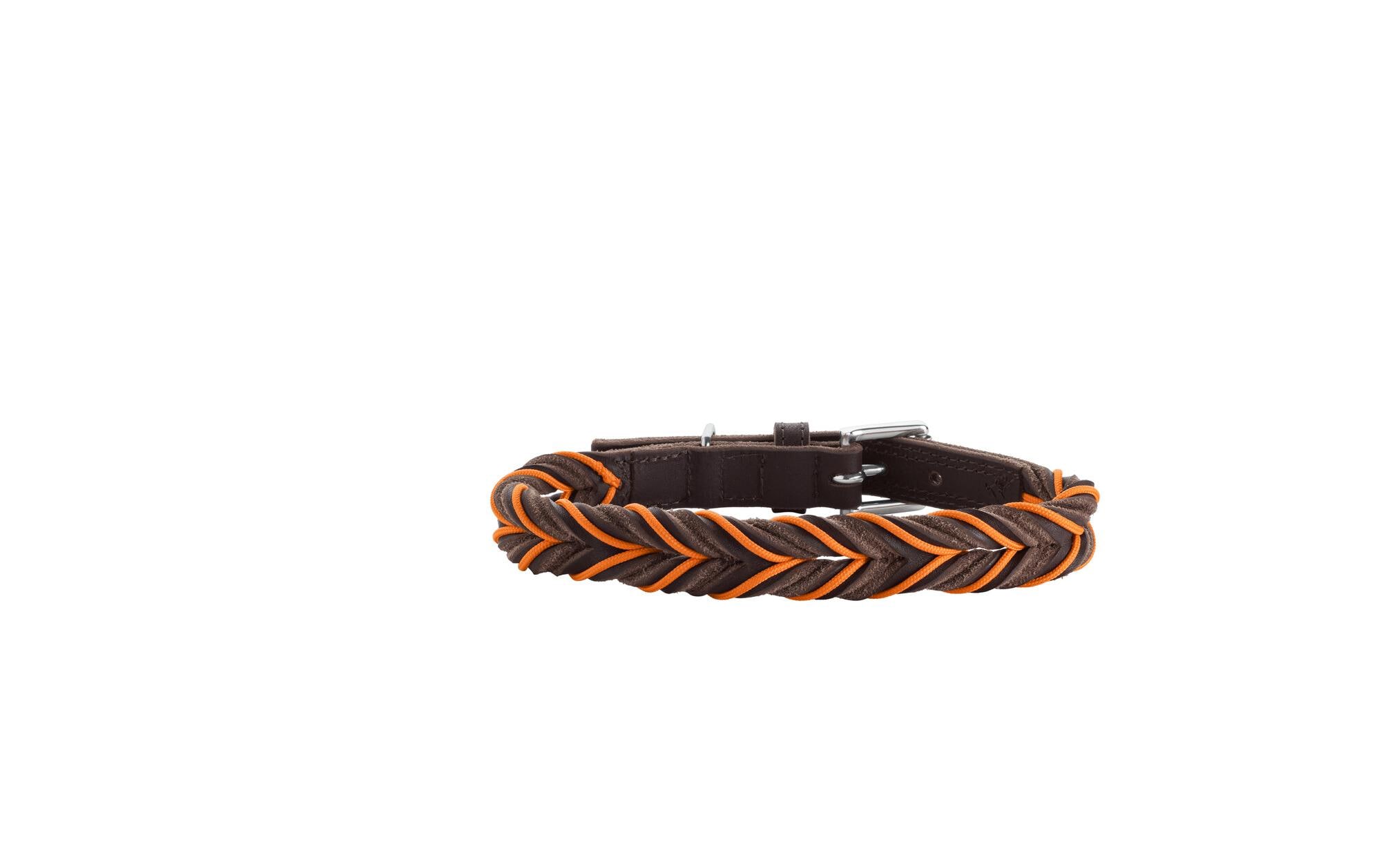 Hunter Halsband Solid Education Cord, S-M (50), Dunkelbraun/Orange