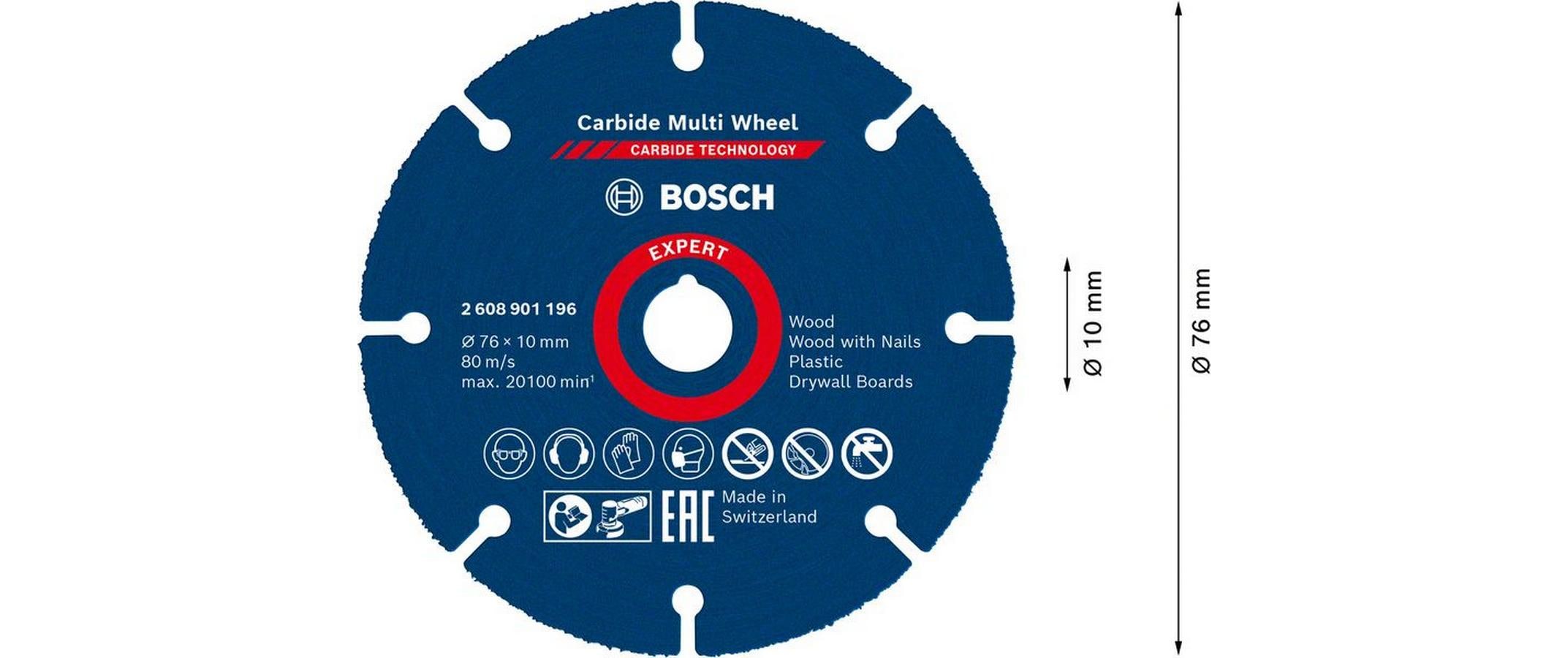 Bosch Professional Trennscheibe EXPERT Carbide Multi Wheel, 76 mm