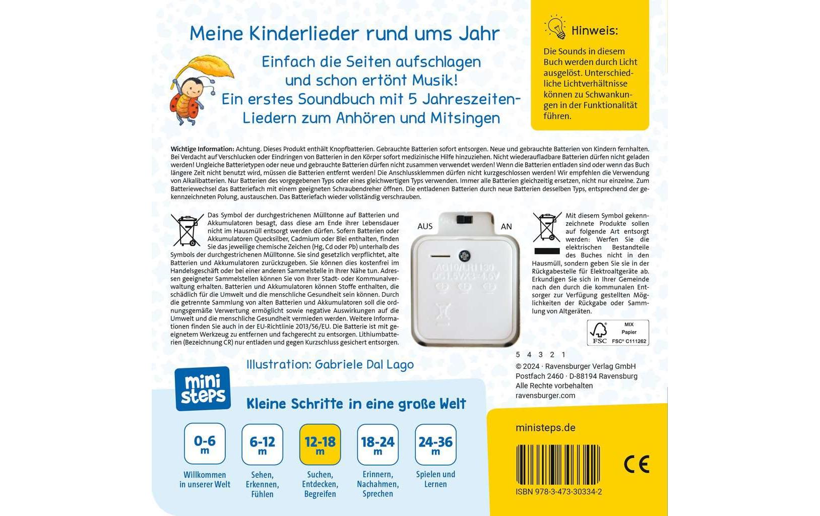 Ravensburger Bilderbuch ministeps: Hör rein, sing mit