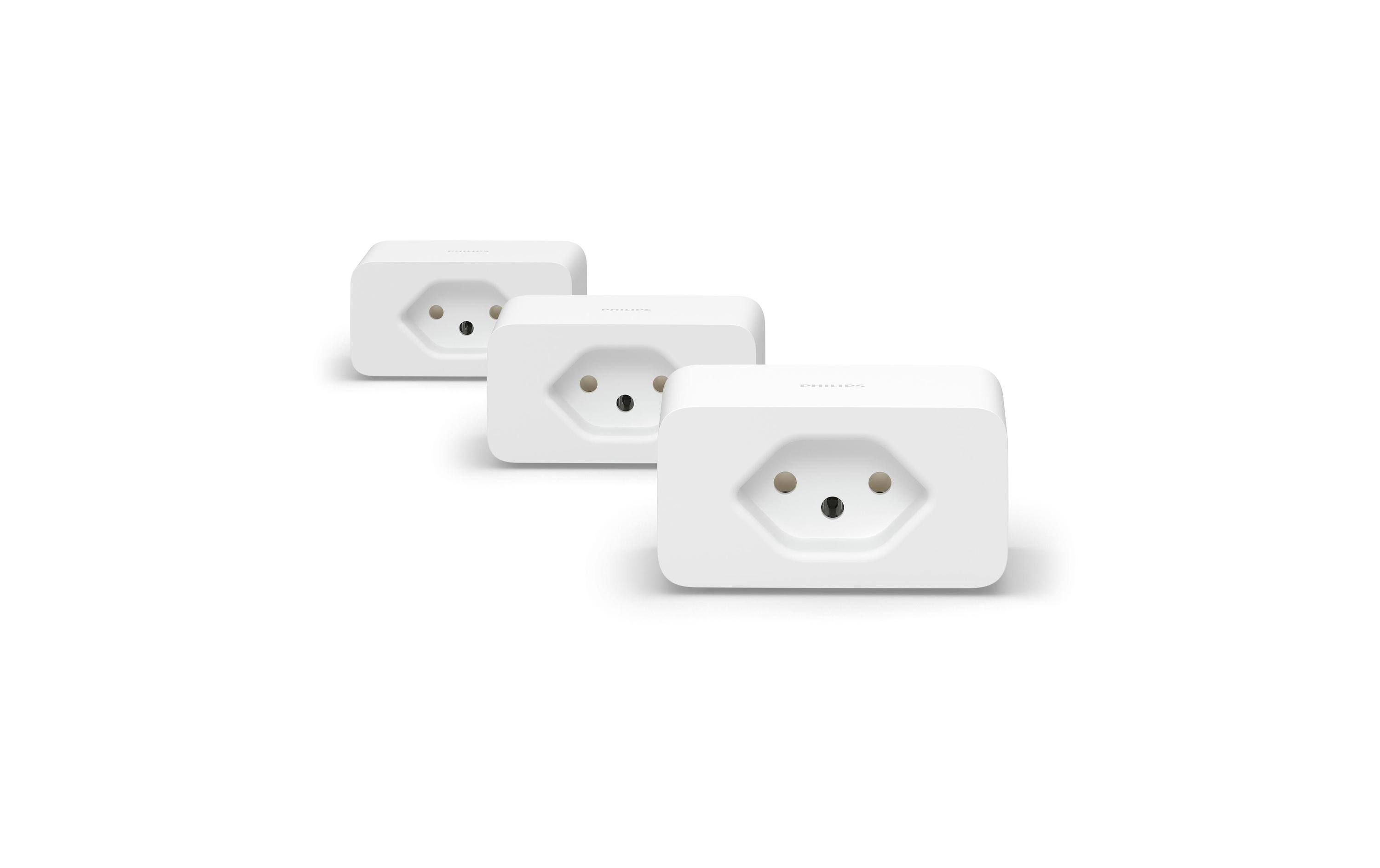 Philips Hue Zubehör Smart Plug Steckdose 3er Set CH Weiss, Bluetooth