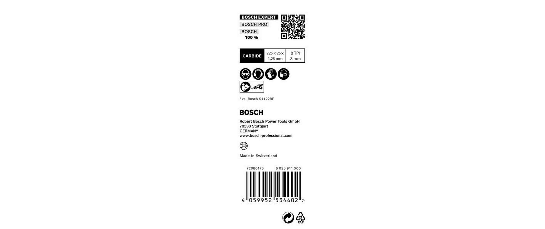 Bosch Professional Säbelsägeblatt EXPERT Thick Tough Metal S 1155 CHC, 10 Stück