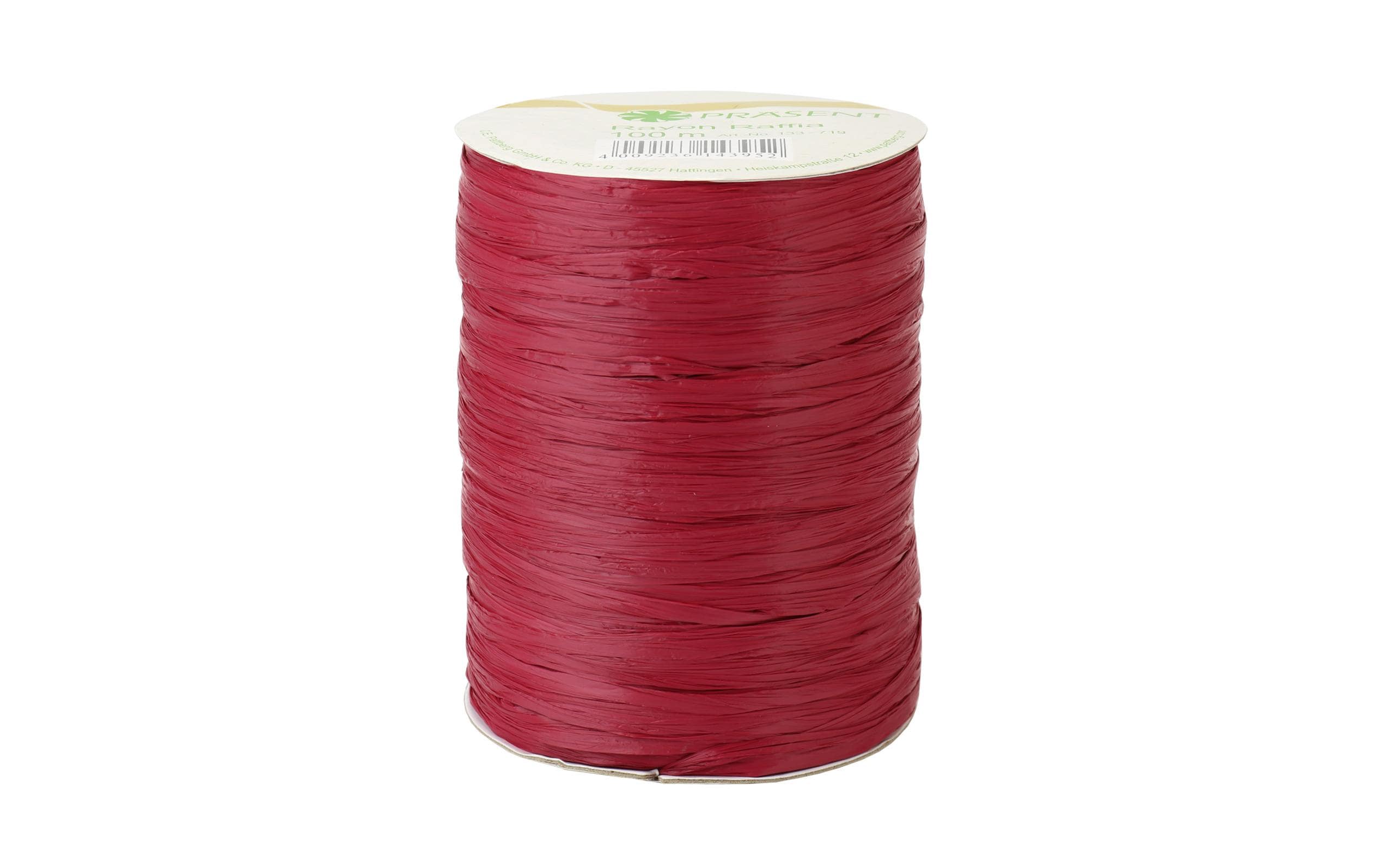 Pattberg Geschenkband Raffia Rayon 100 m, Bordeaux