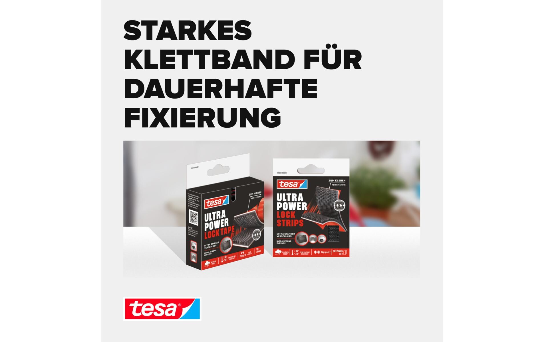 tesa Ultra Power Lock Strips 2 Paar 2 kg, 50 x 25 mm