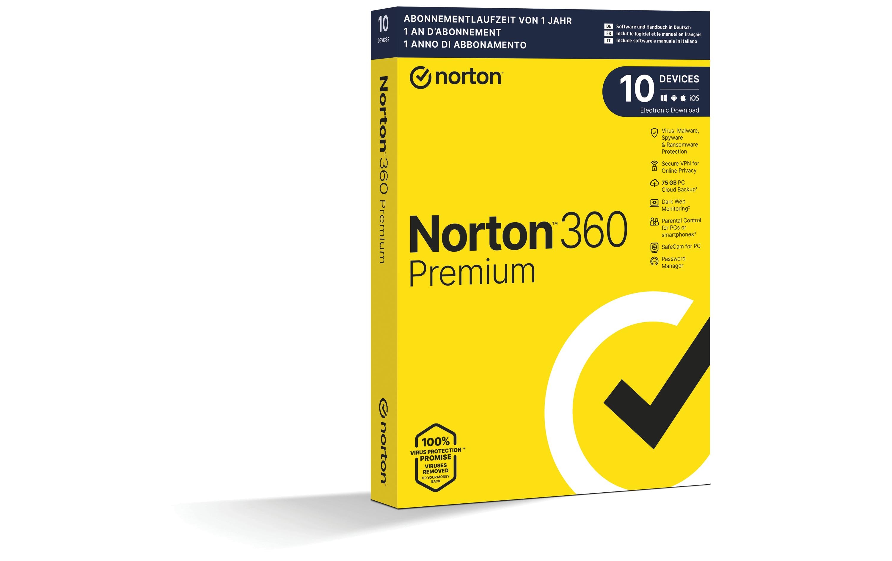 Norton 360 Premium Box, 10 Device, 1 Jahr