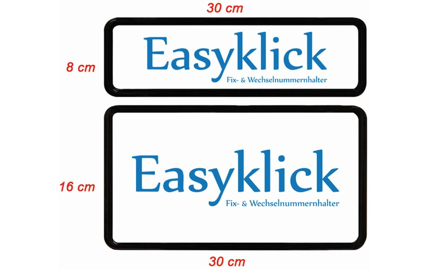 EASYKLICK Kennzeichenhalterset hoch, Schwarz