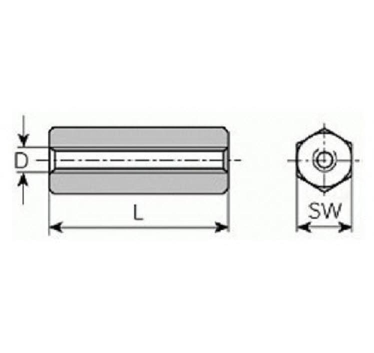 EP Distanzhalter M3 20 mm Aluminium, 2 Stk.