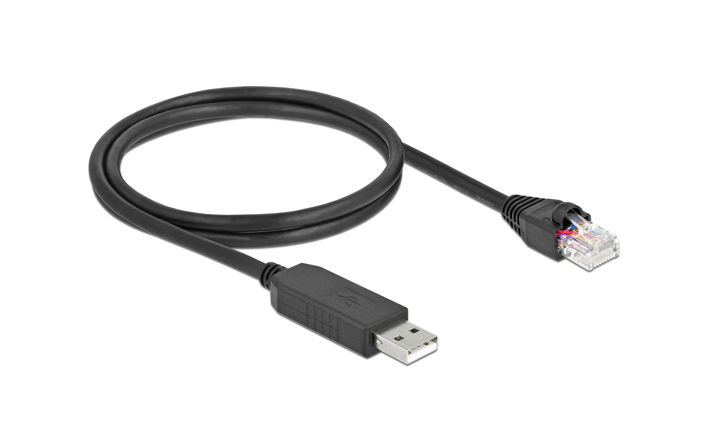 Delock Konsolenkabel USB-A zu RS-232 RJ45, 1 m