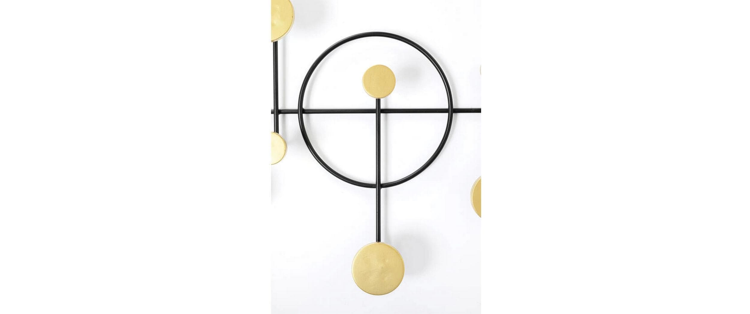 Kare Wandgarderobe Art Circles Gold/Schwarz