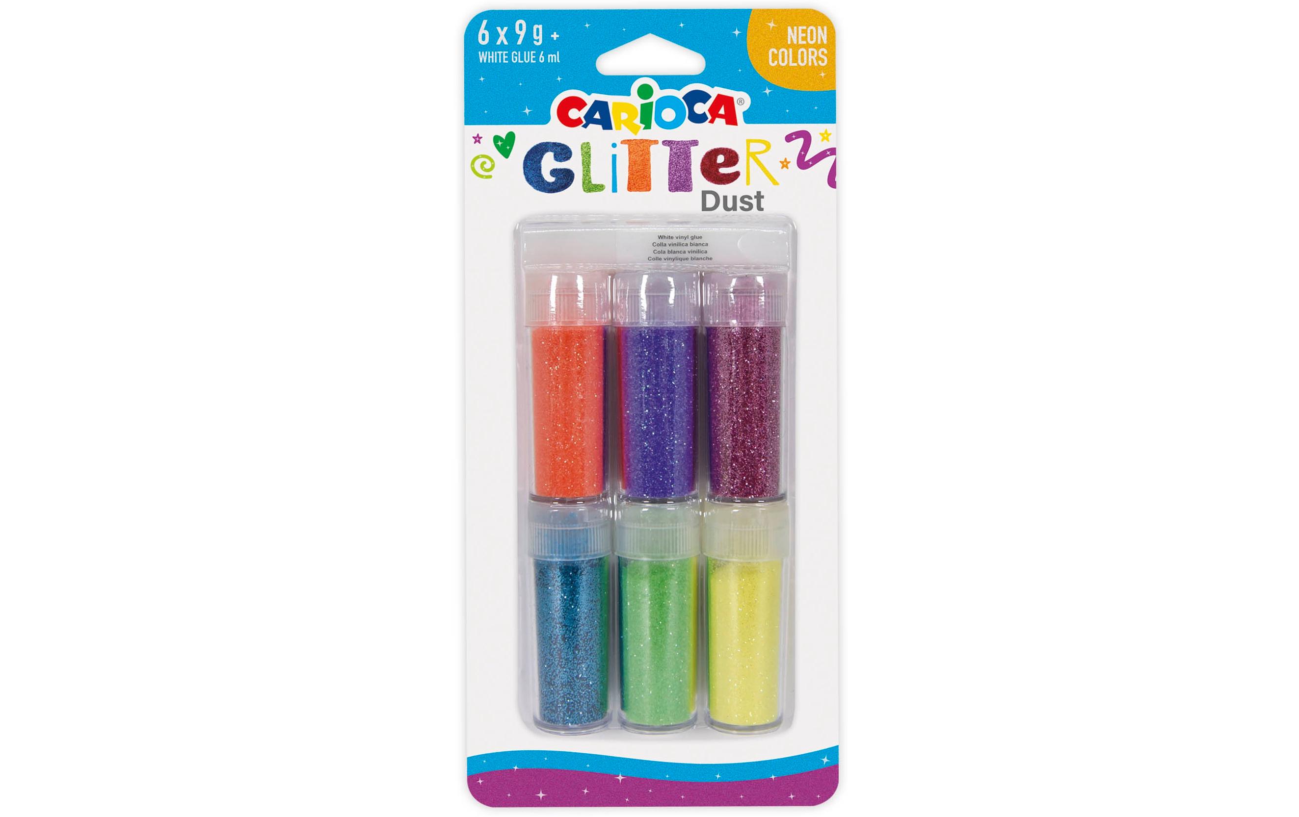 Carioca Glitzerset Neon 6 x 9 g, Mehrfarbig