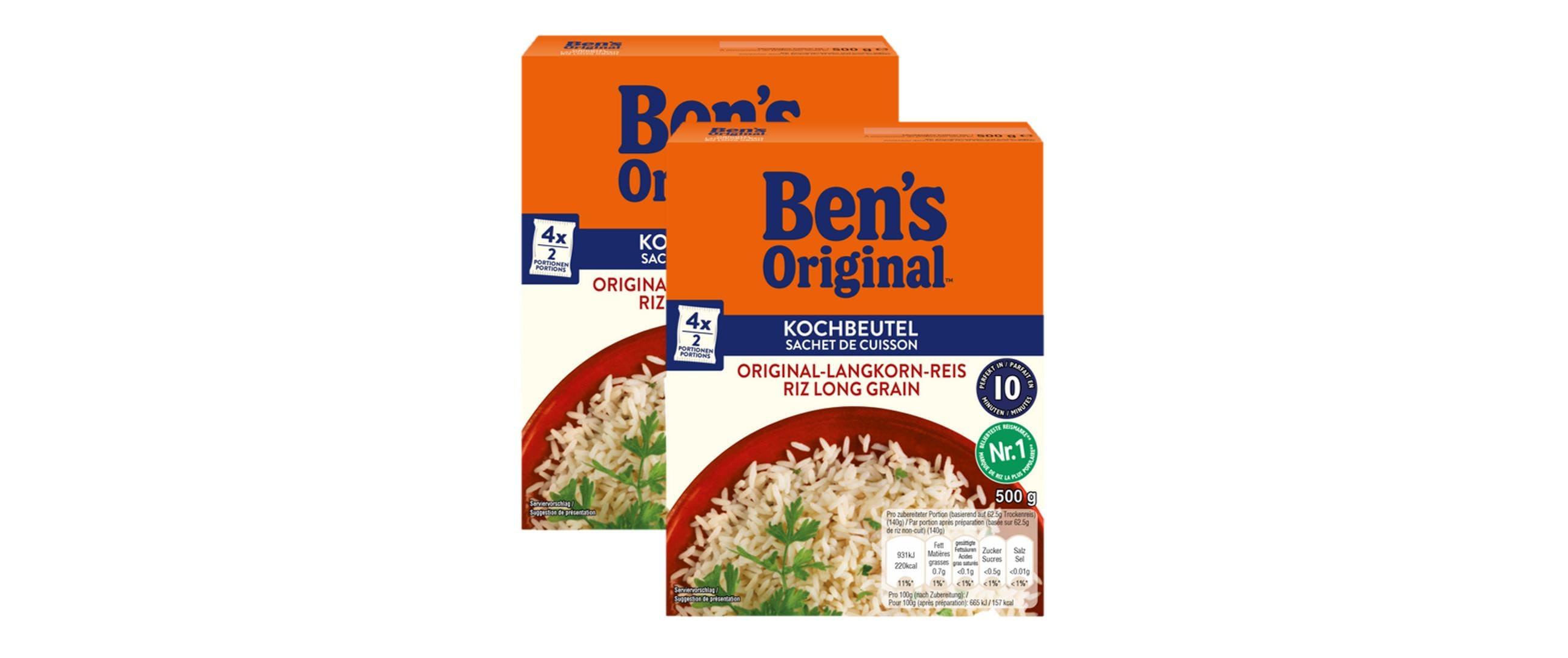 Ben's Original Reis Langkorn Duo-Pack 2 x 500 g