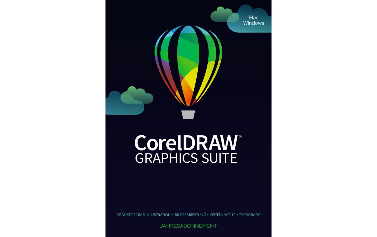 Corel CorelDraw Graphics Suite Agnostic Box, ABO,1yr, Win/Mac, ML