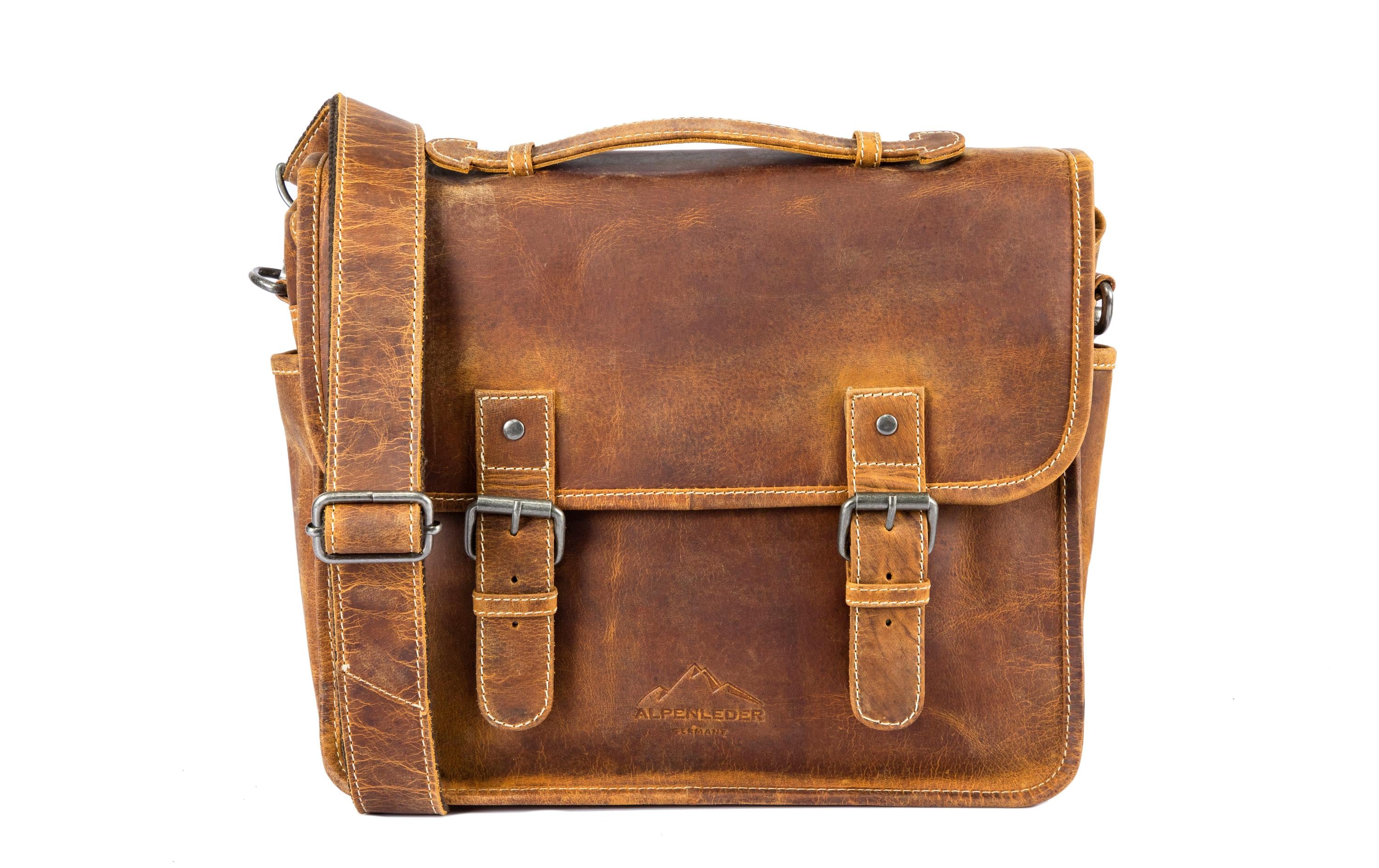 Alpenleder Kamera-Tasche Reporter Beige