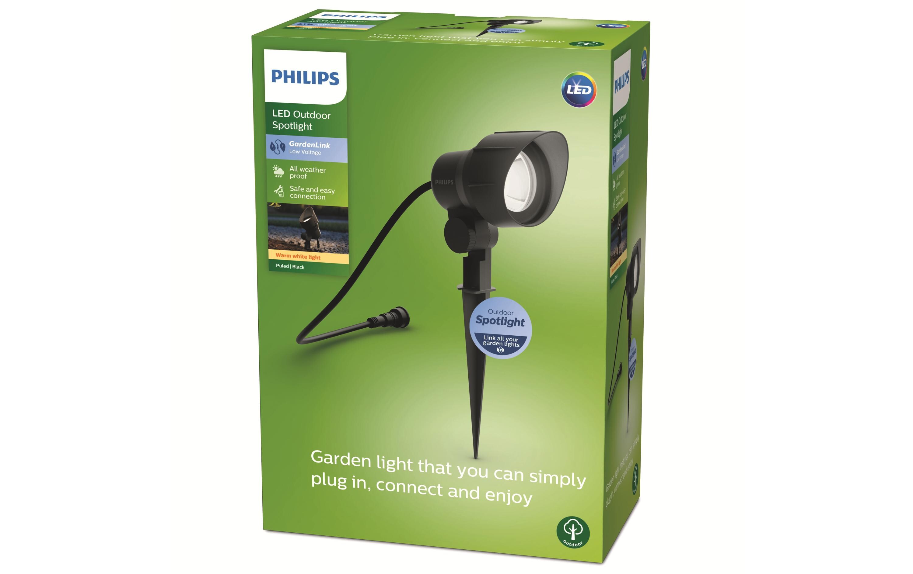 Philips Outdoor Niedervolt Spot 6W Erweiterung 2700K schwarz