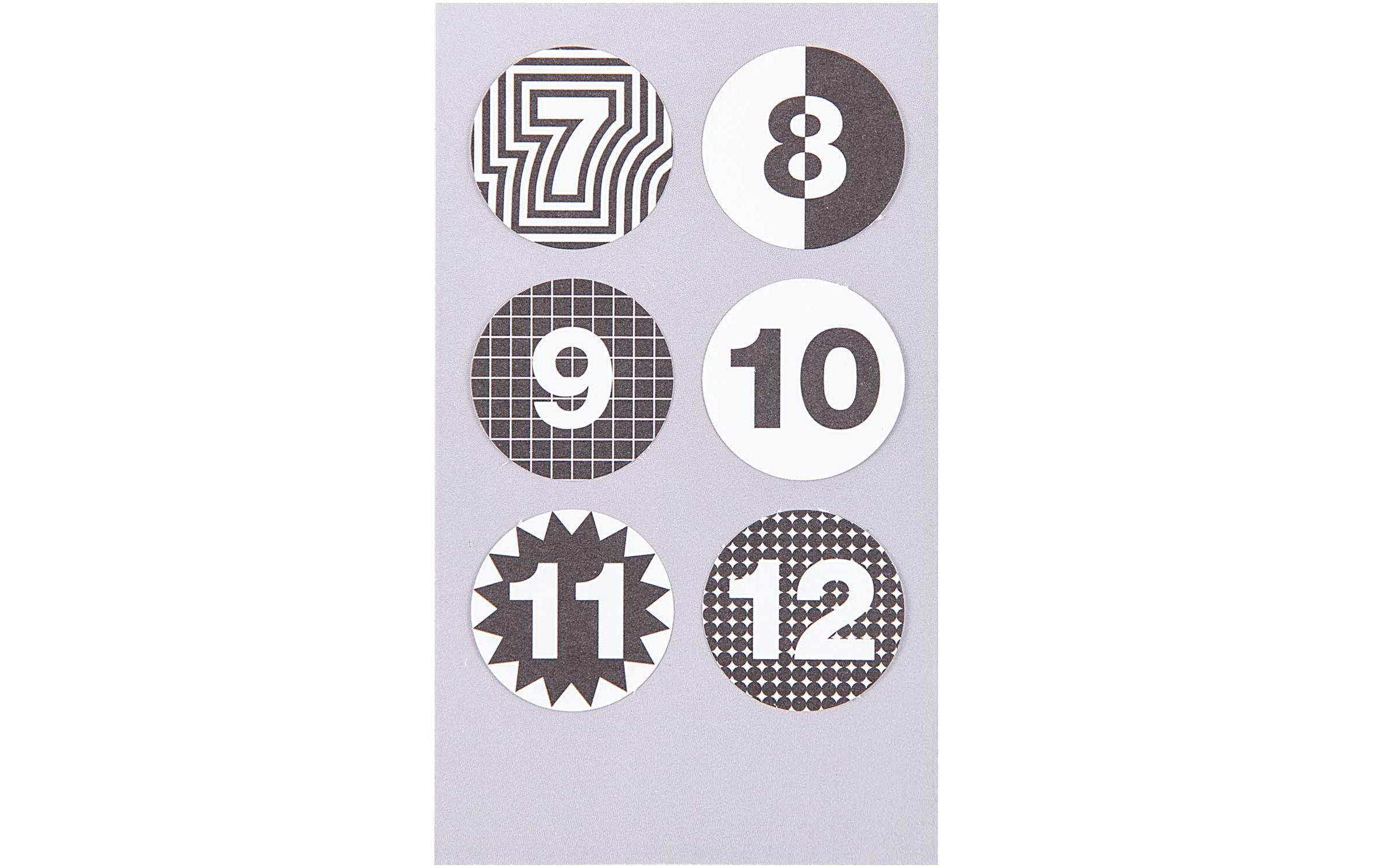 Rico Design Adventskalender-Zahlen Sticker Schwarz/Weiss, 4 Blatt