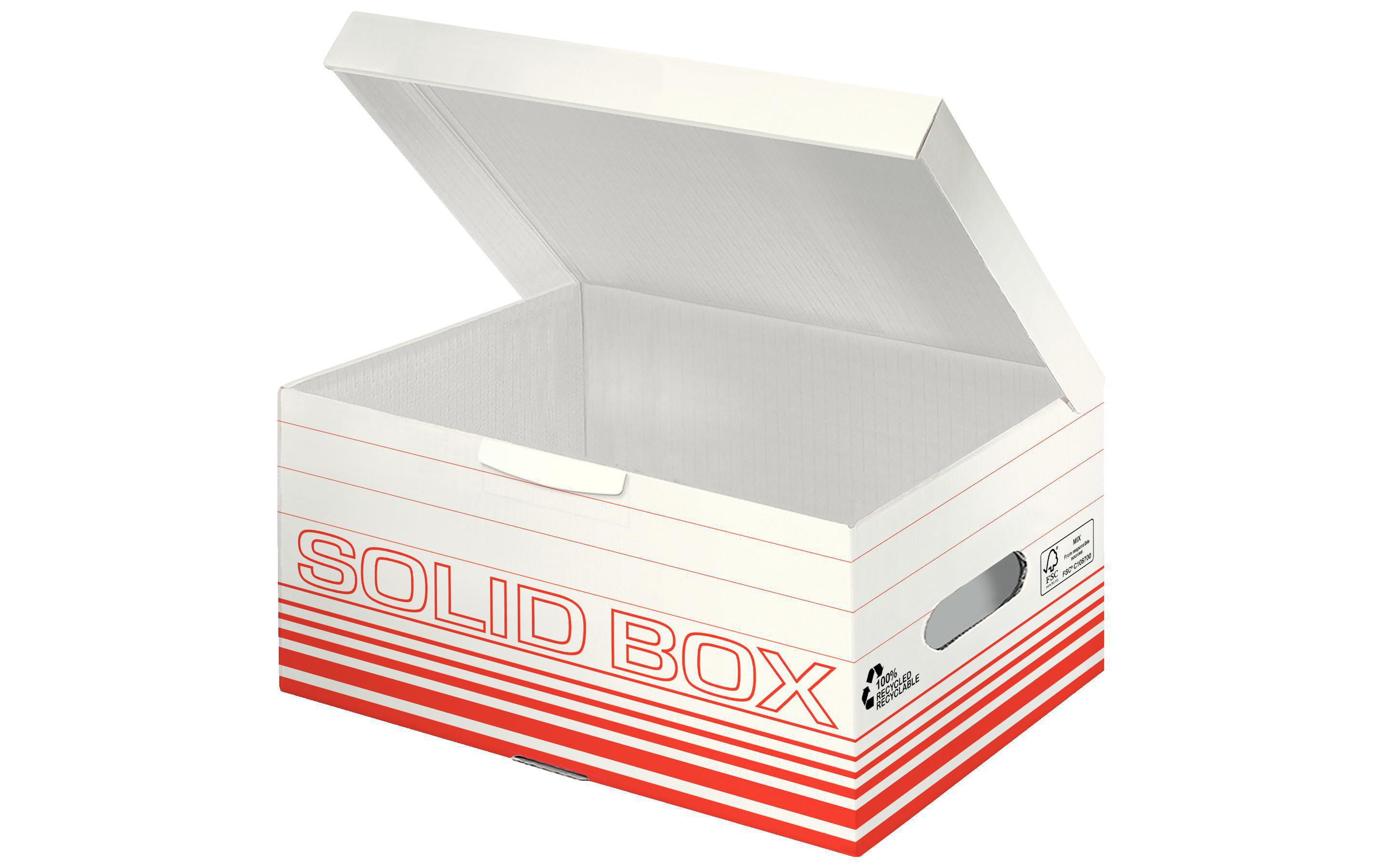 Leitz Archivschachtel Solid Box S Klappdeckel, 10 Stück, Rot