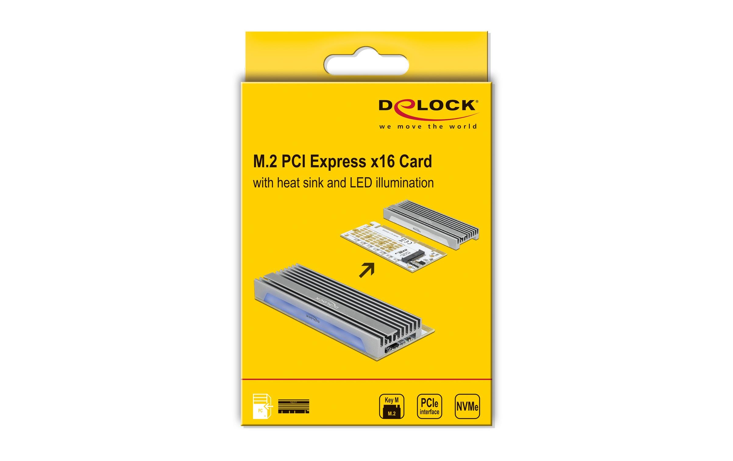 Delock Host Bus Adapter PCI Express x16 - 1x NVMe M.2 Key M