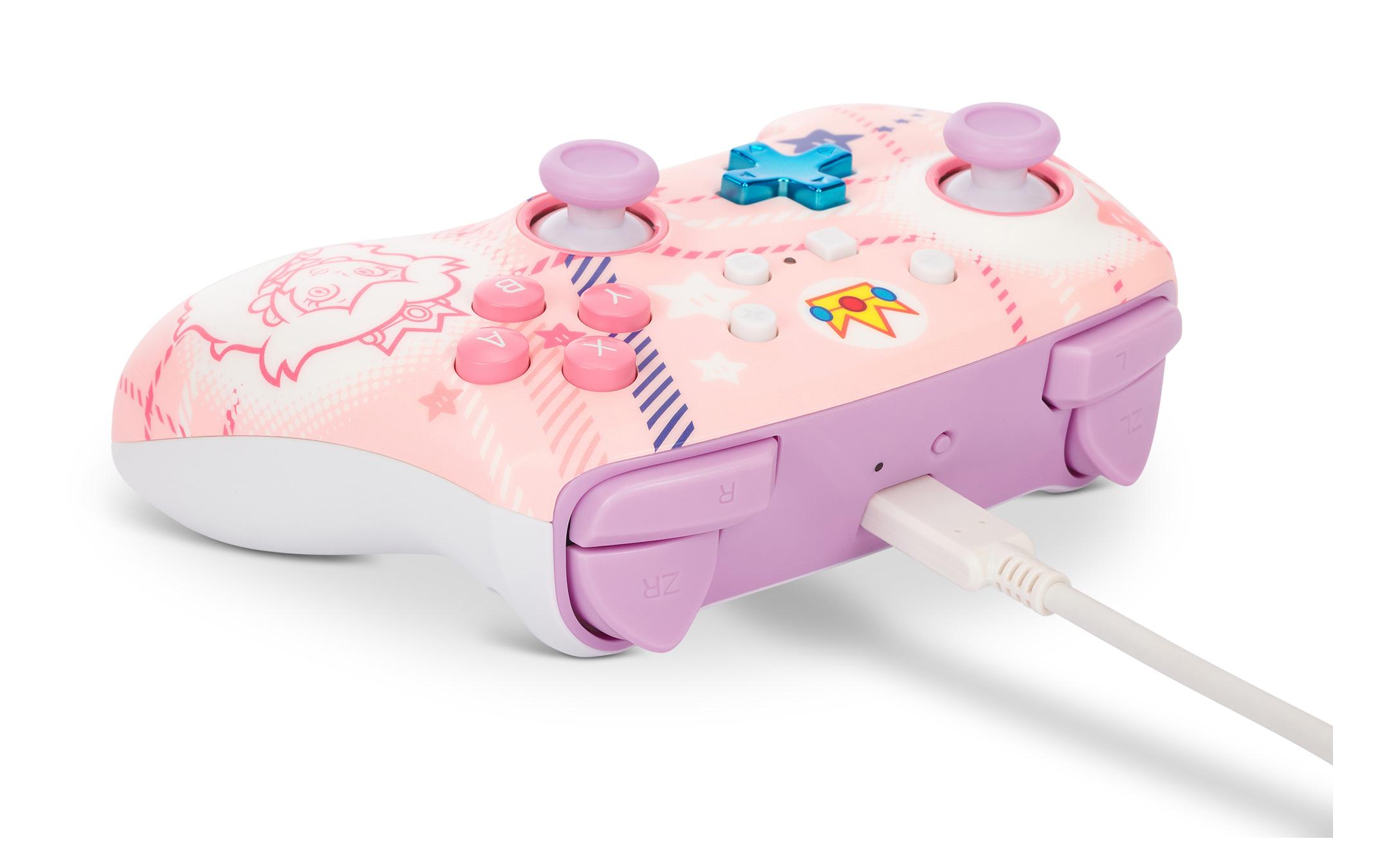 Power A Enhanced Wireless Controller Princess Peach Plaid