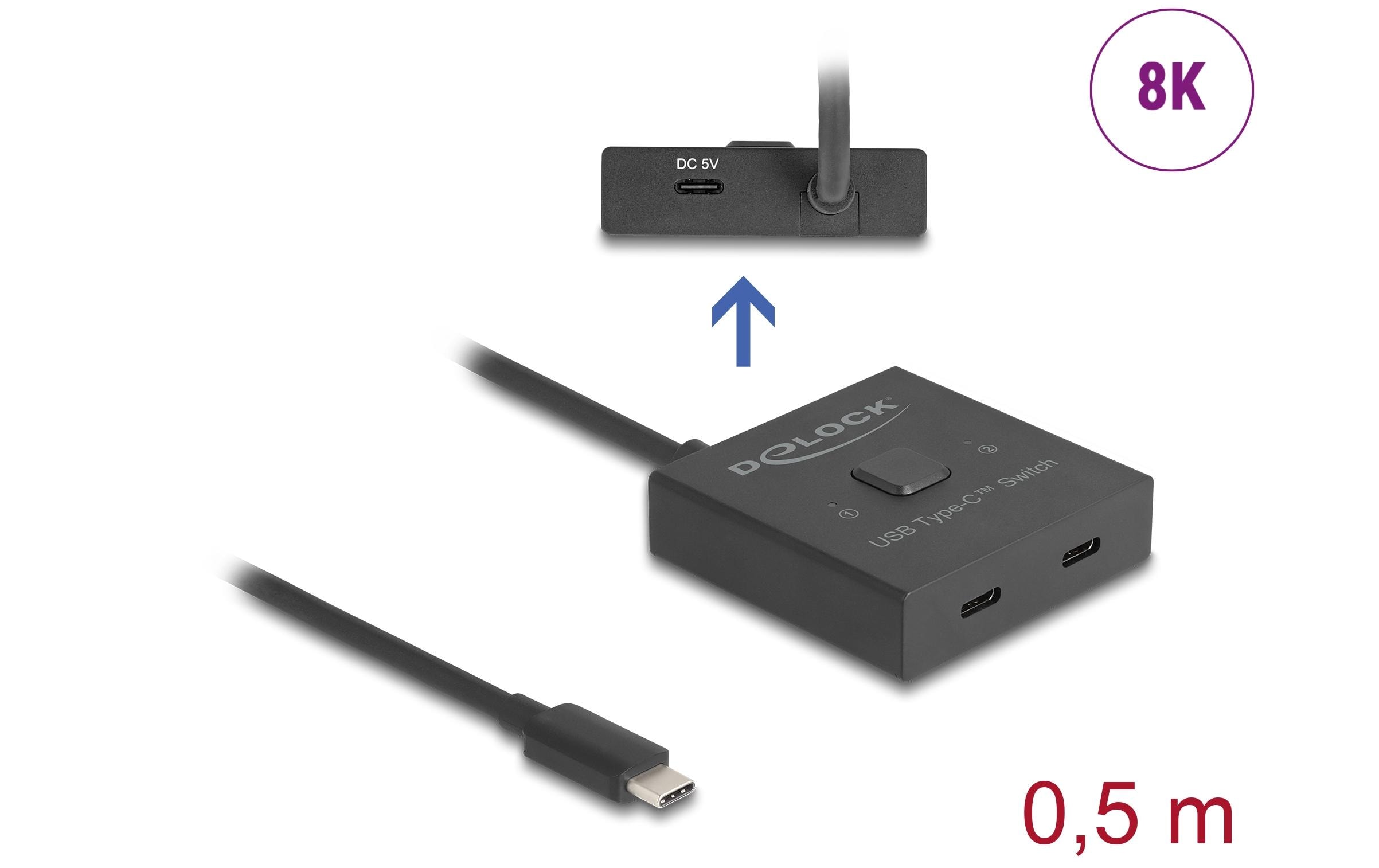 Delock Umschalter 8K USB-C Buchse