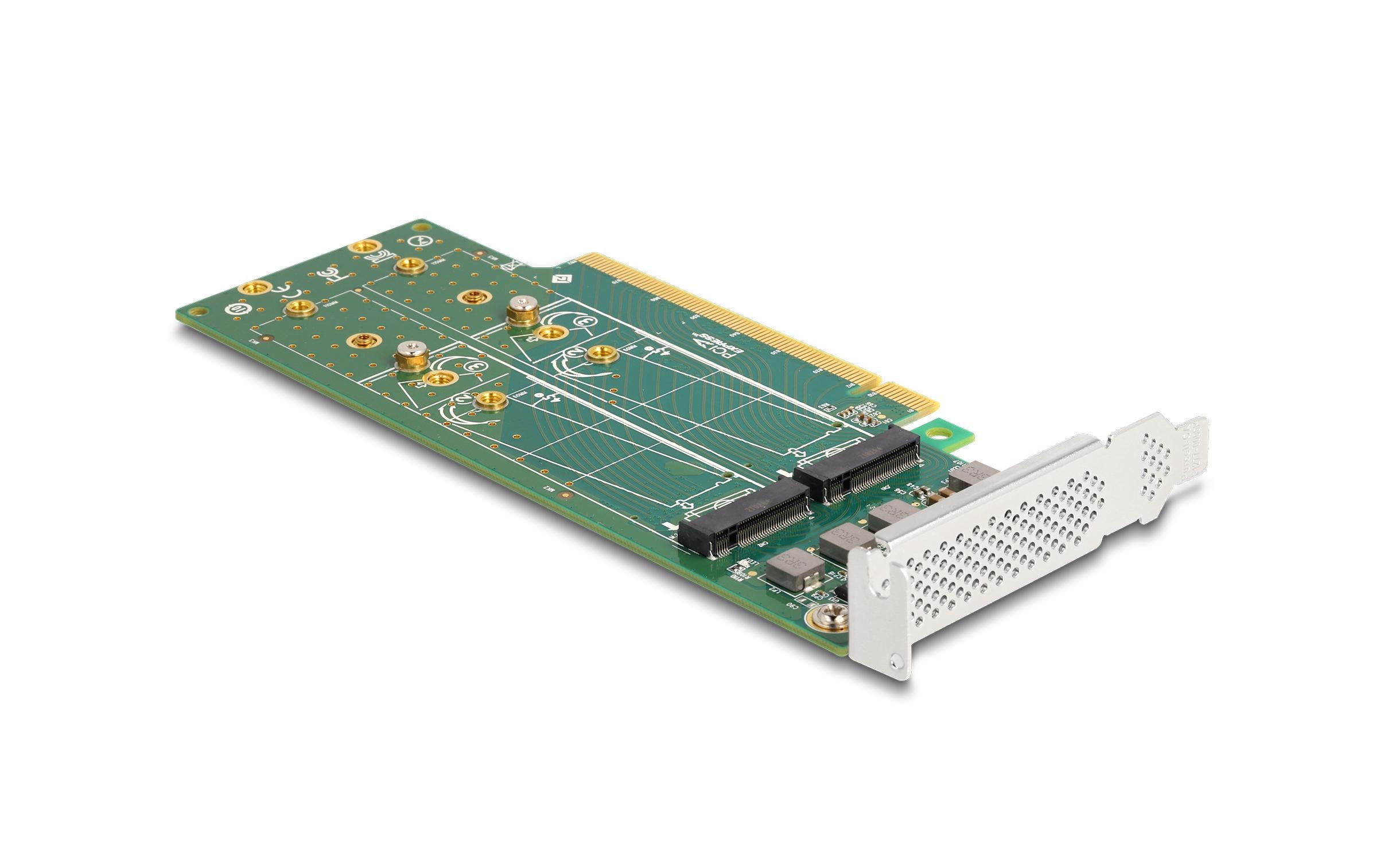 Delock Host Bus Adapter PCI-Express x16 - 4 x NVMe M.2 Key M 110 mm