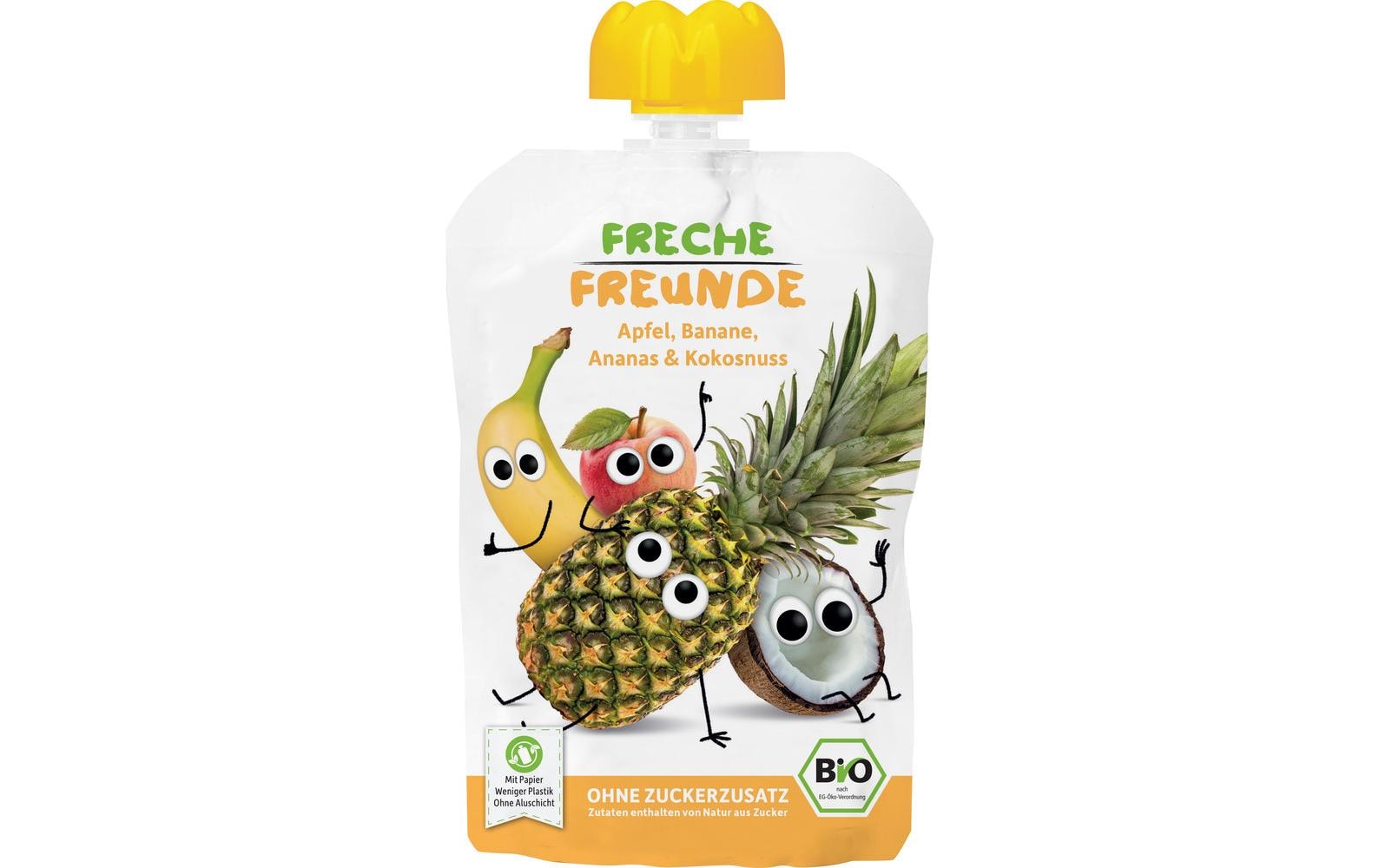 Freche Freunde Quetschbeutel Apfel, Banane, Ananas & Kokosnuss 100g 100 g