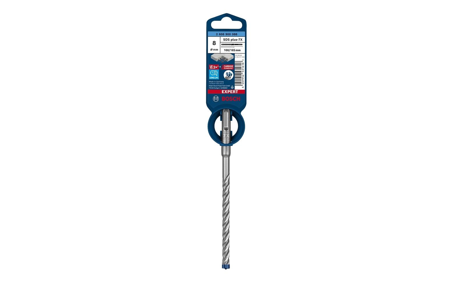 Bosch Professional Hammerbohrer EXPERT SDS plus-7X, 8 x 100 x 165 mm