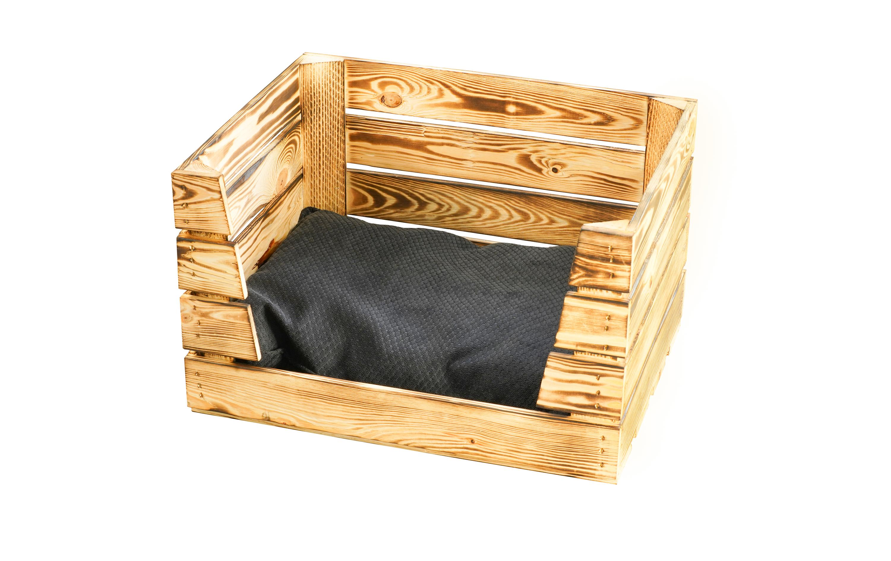 Holz Zollhaus Katzenbett Vintage geflammt, 50 x 40 x 30 cm