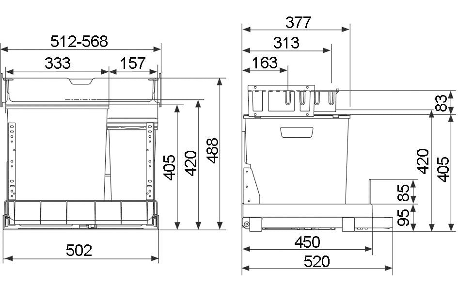 Müllex EURO BOXX 55/60-R