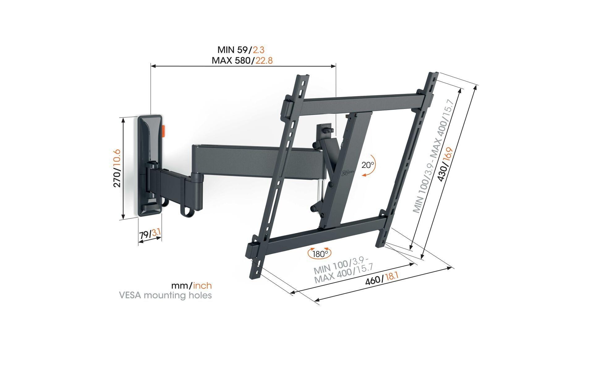 Vogel's Wandhalterung TVM 3445 Schwarz