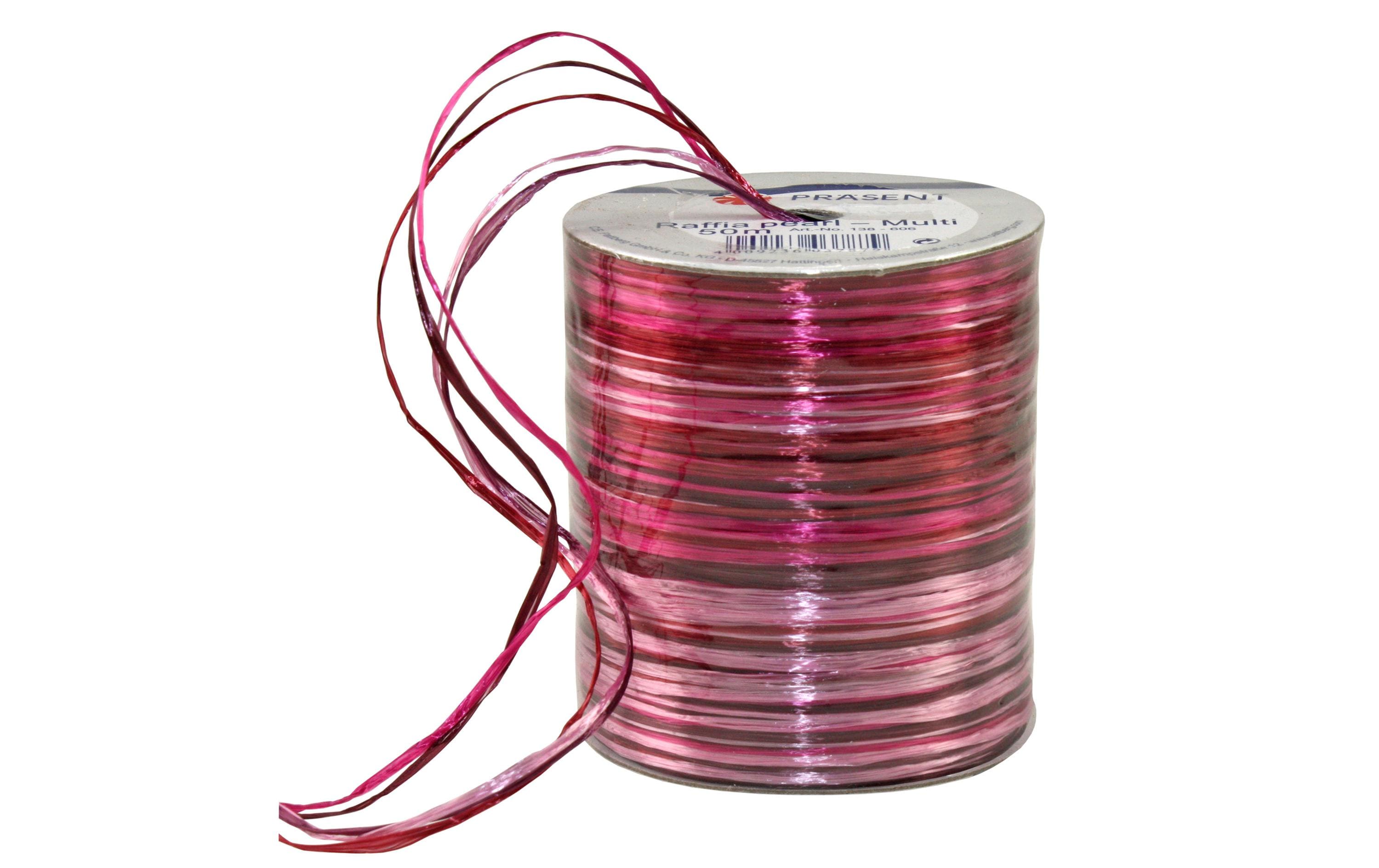 Pattberg Geschenkband Raffia Pearl 50 m, Pink/Rosa