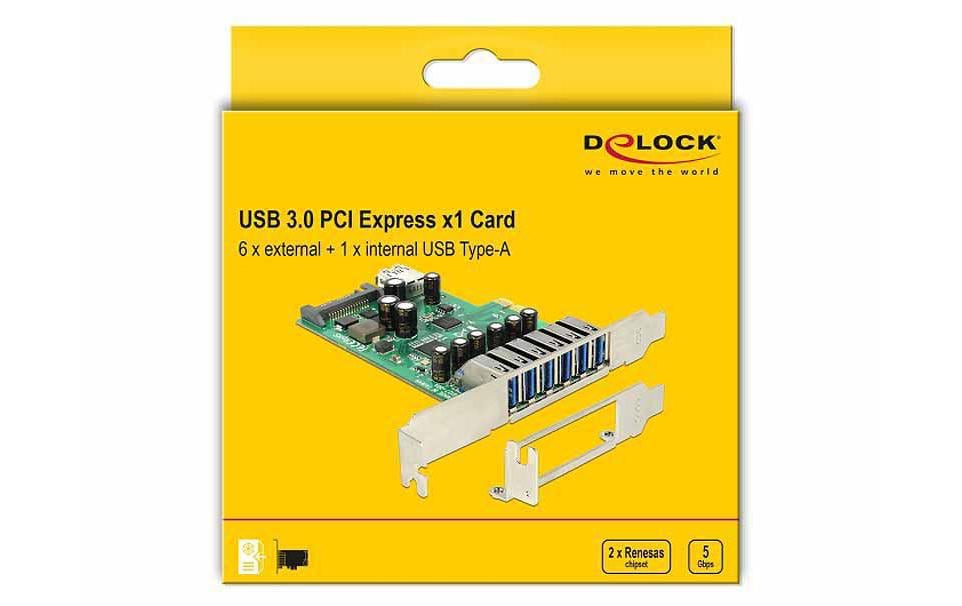 Delock PCI-Express-Karte 89377 USB 3.0 - 6x extern + 1x intern