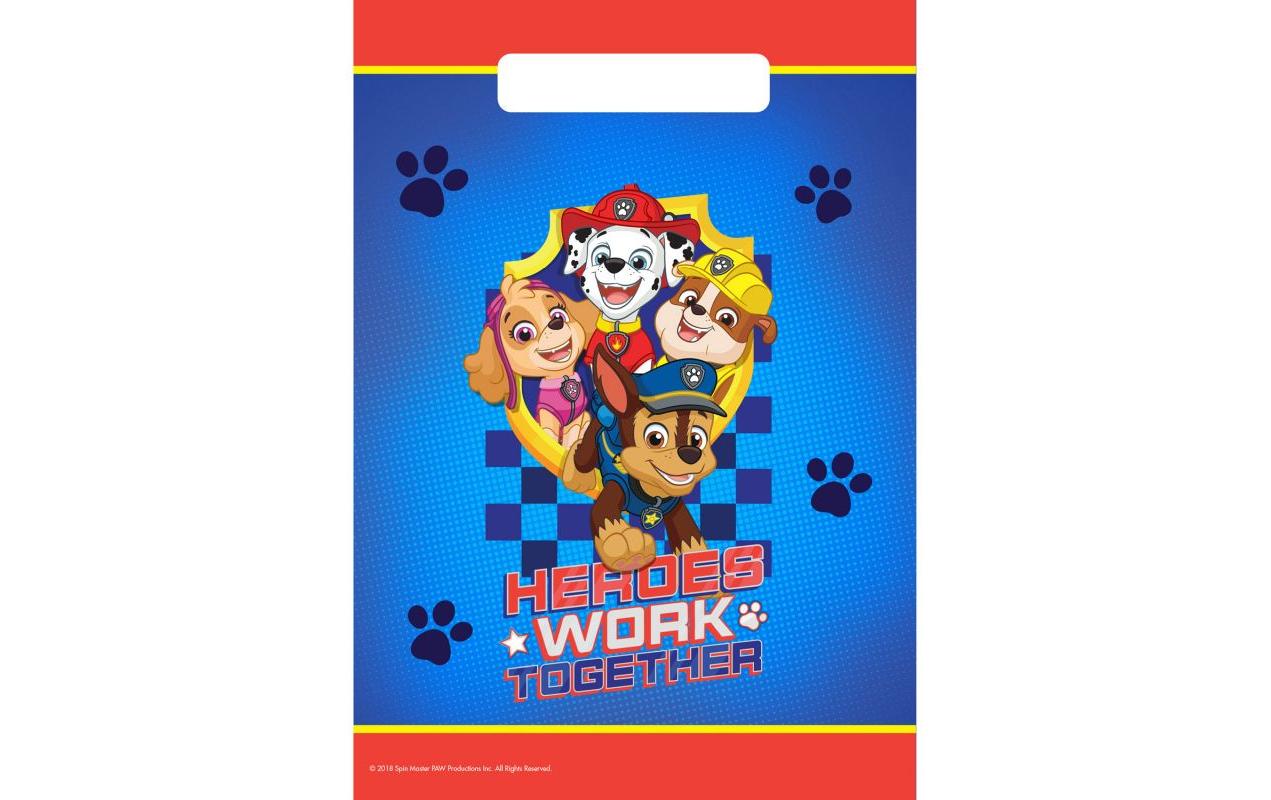 Amscan Geschenktasche PawPatrol 8 Stück, 23 x 26.5 cm