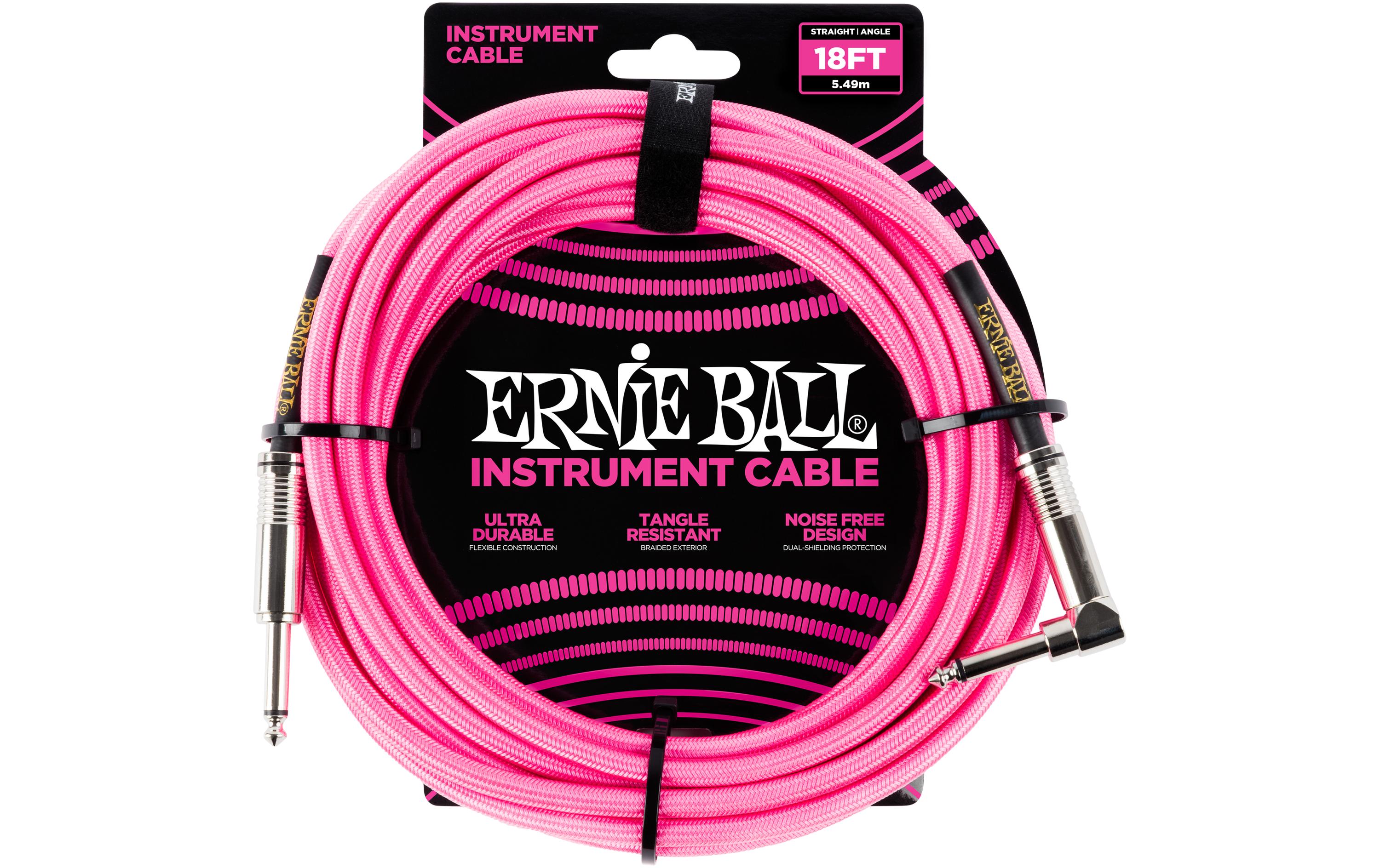 Ernie Ball Instrumentenkabel 6083 – 5.49 m, Neonpink