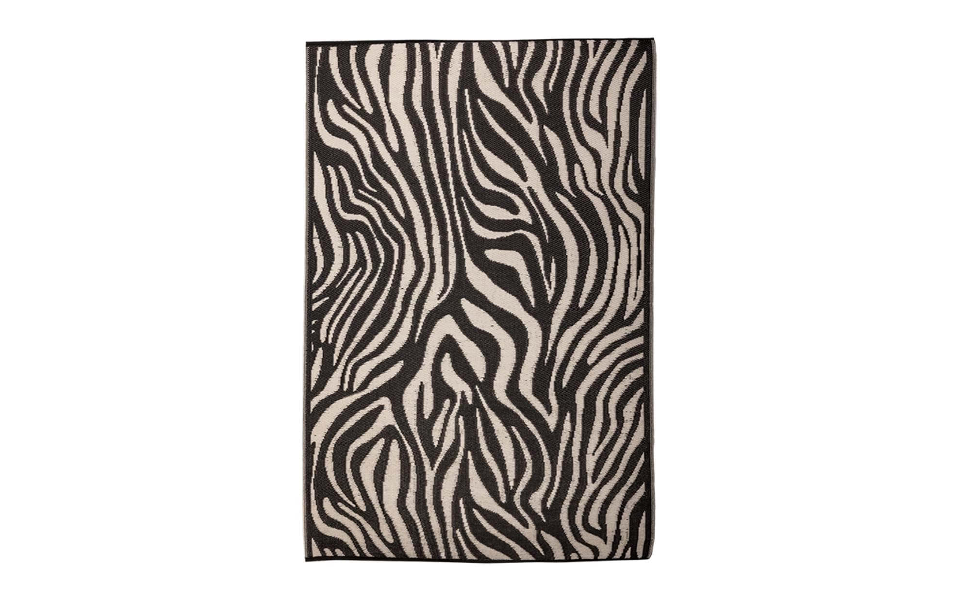 Esschert Design Teppich Zebra 150 x 242.5 cm, Schwarz/Weiss