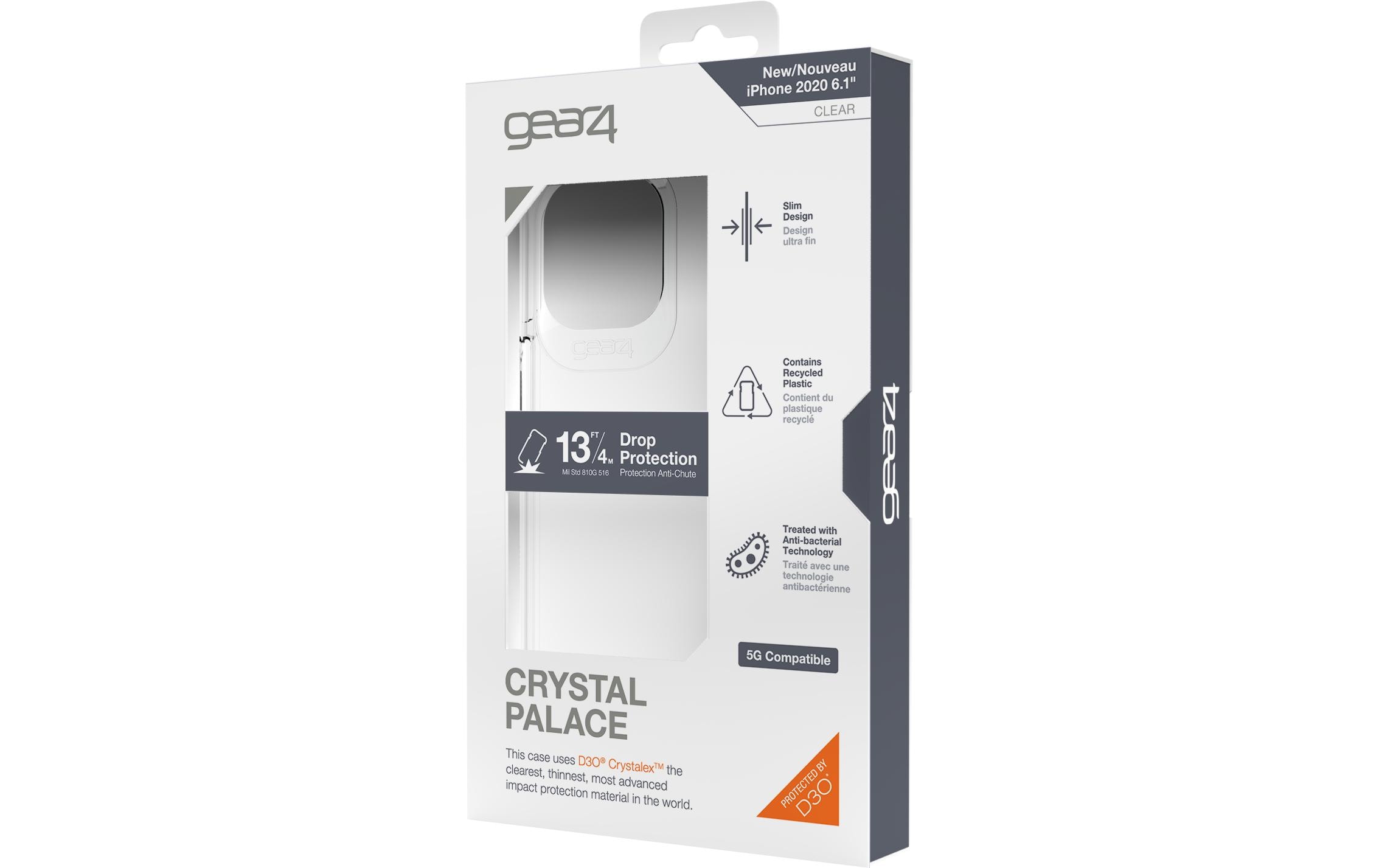 Gear4 Back Cover D3O Crystal Palace iPhone 12 Pro MAX Clear