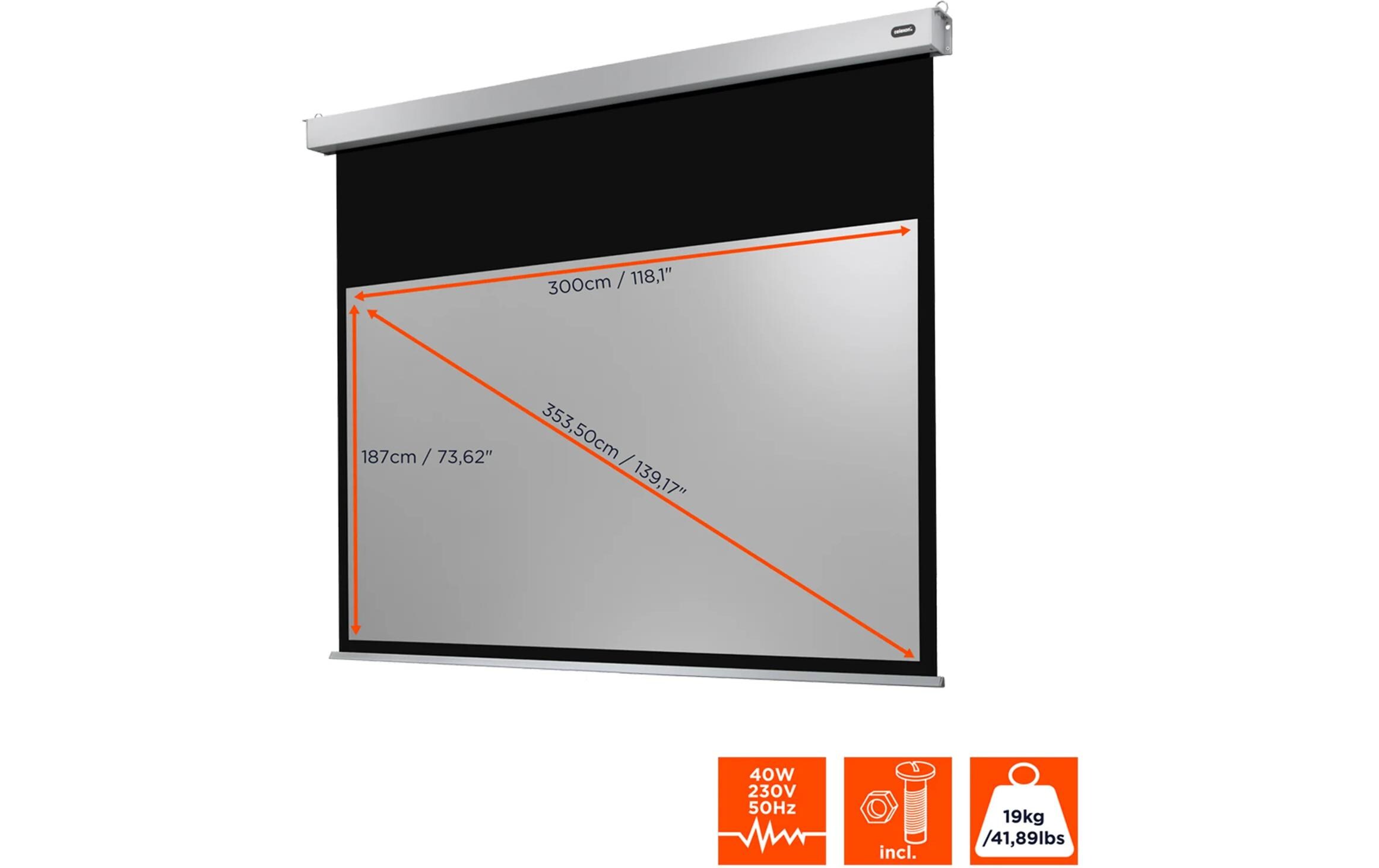 Celexon Motorleinwand Pro Plus 300x187 cm 16:10