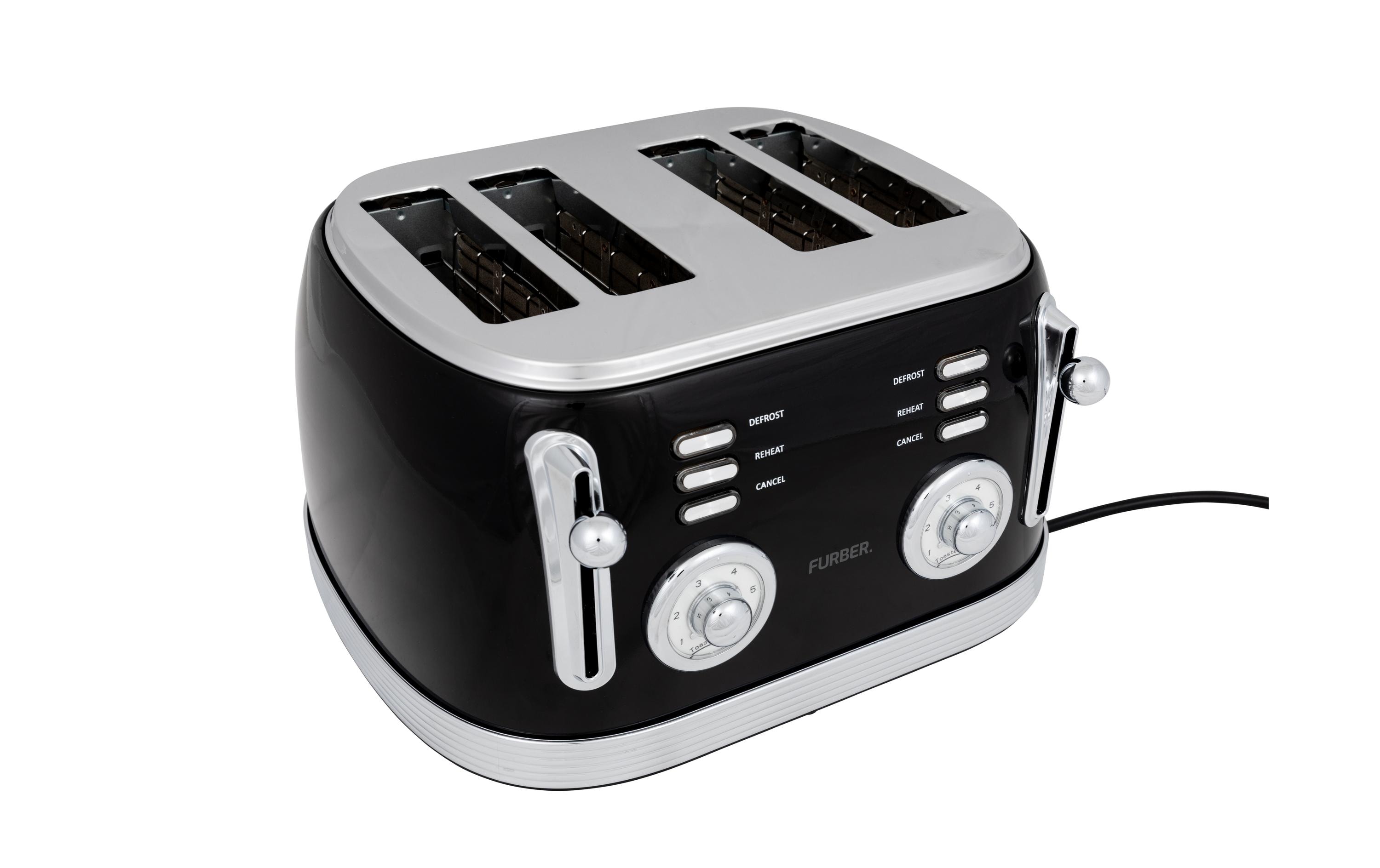 FURBER Toaster Brando Schwarz glanz