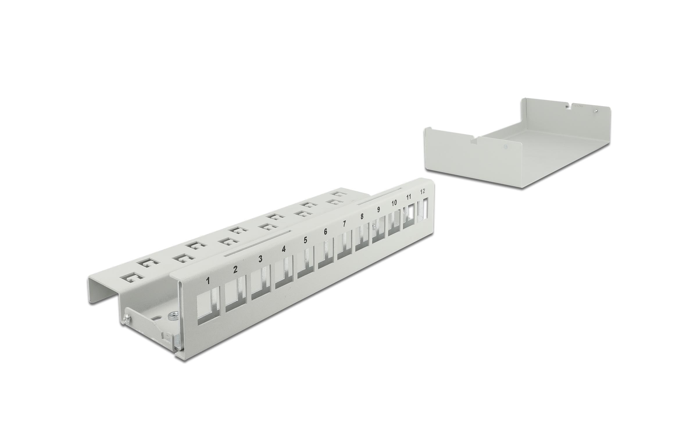 Delock Gehäuse Keystone Patchpanel 12 Port grau