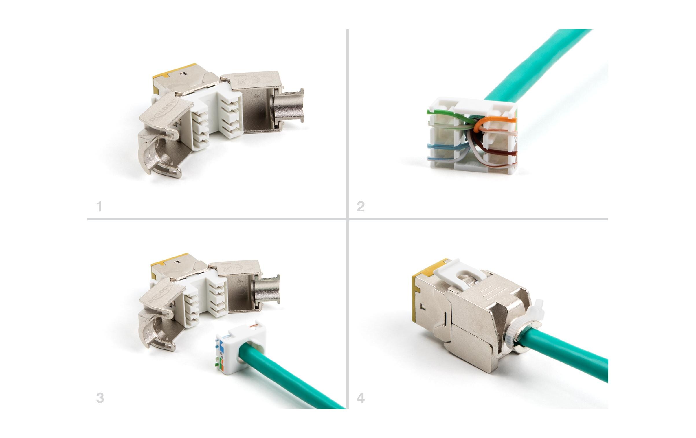 Delock Keystone-Modul RJ45 zu LSA Cat.6A Gelb, 10 Stück