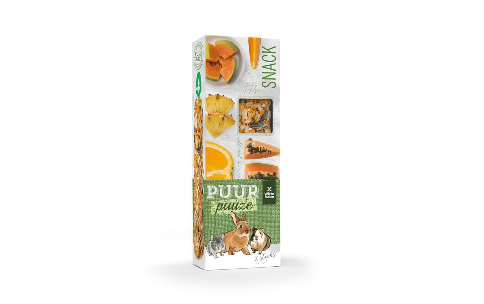 Witte Molen Snack Puur Exotische Früchte für Nager, 2 Stk. à 110 g