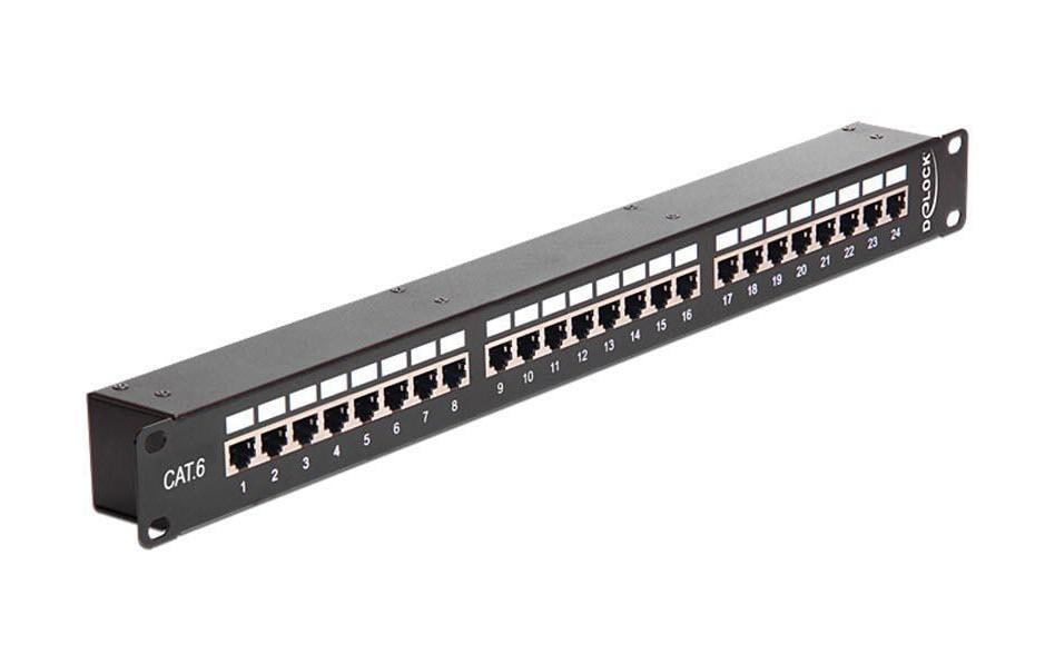 Delock Patchpanel 24 Port, Cat.6 STP 19-Rack Kupplung