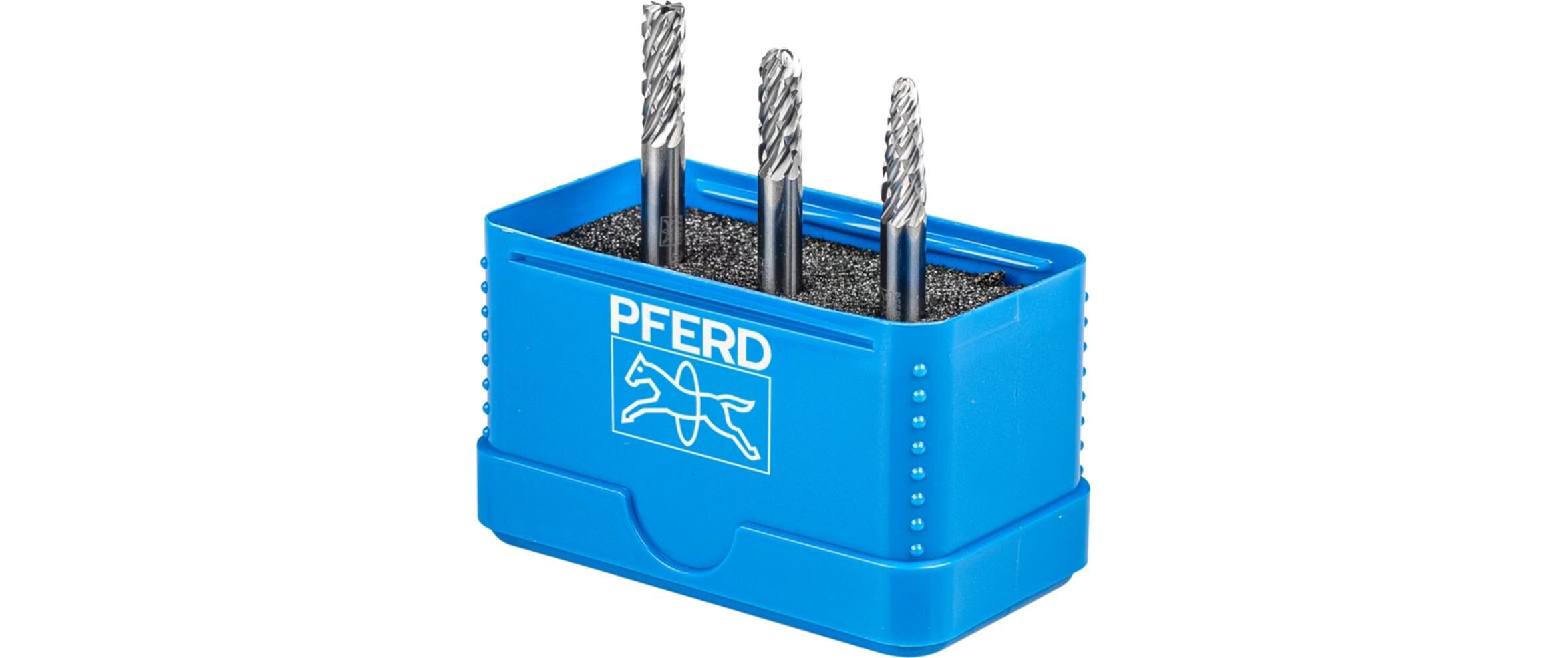 Pferd Hartmetallfrässtifte-Set 3-tlg. Fräser-Ø 6 mm, Schaft-Ø 6 mm