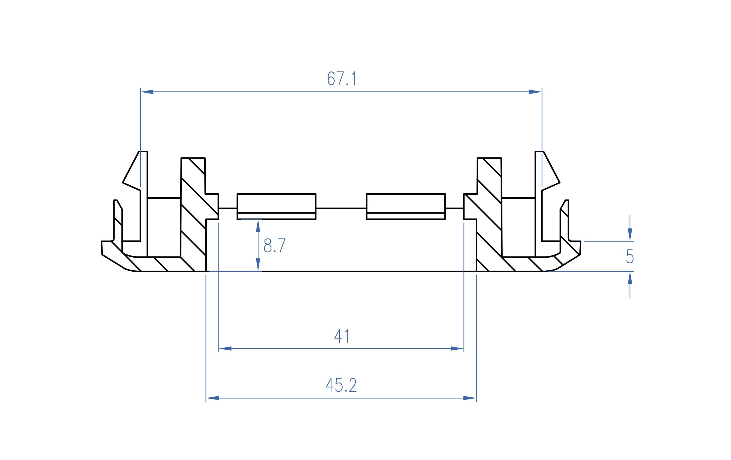 Delock Easy 45 Modulträger für Geräteeinbaukanal 130 x 80 mm