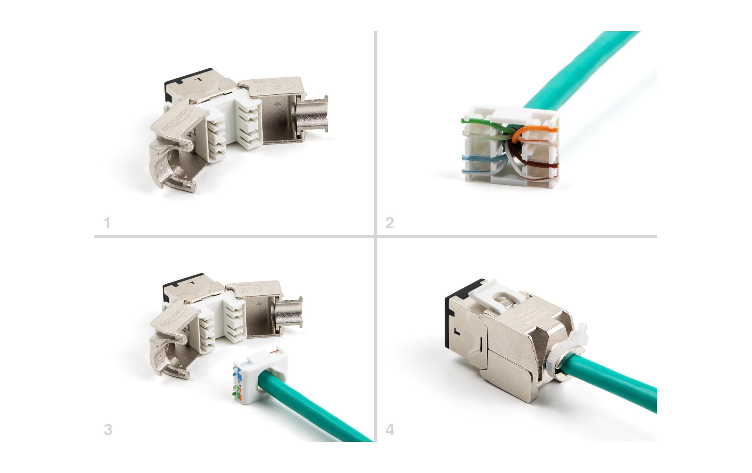 Delock Keystone-Modul RJ45 zu LSA Cat.6A Schwarz, 10 Stück