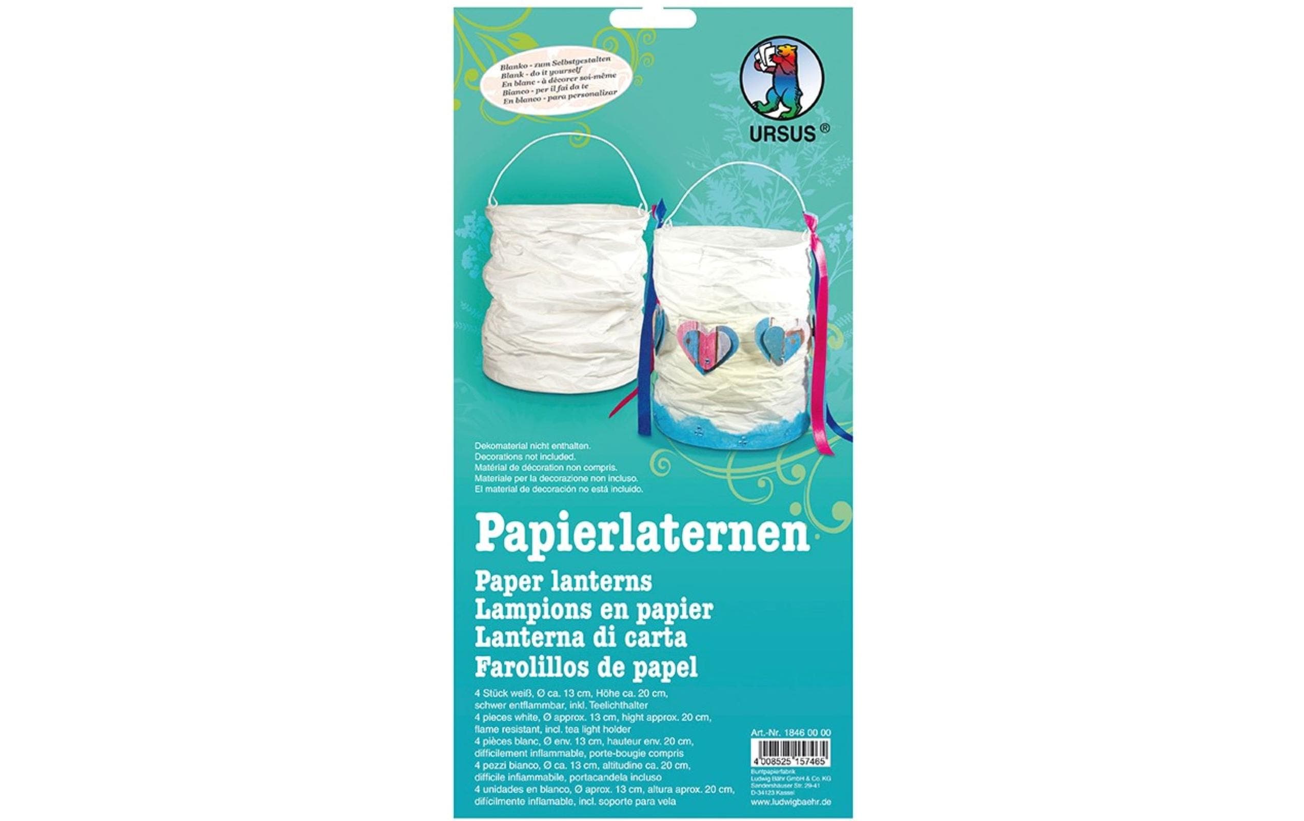 URSUS Lampion Ø 13 cm Weiss, 4 Stück