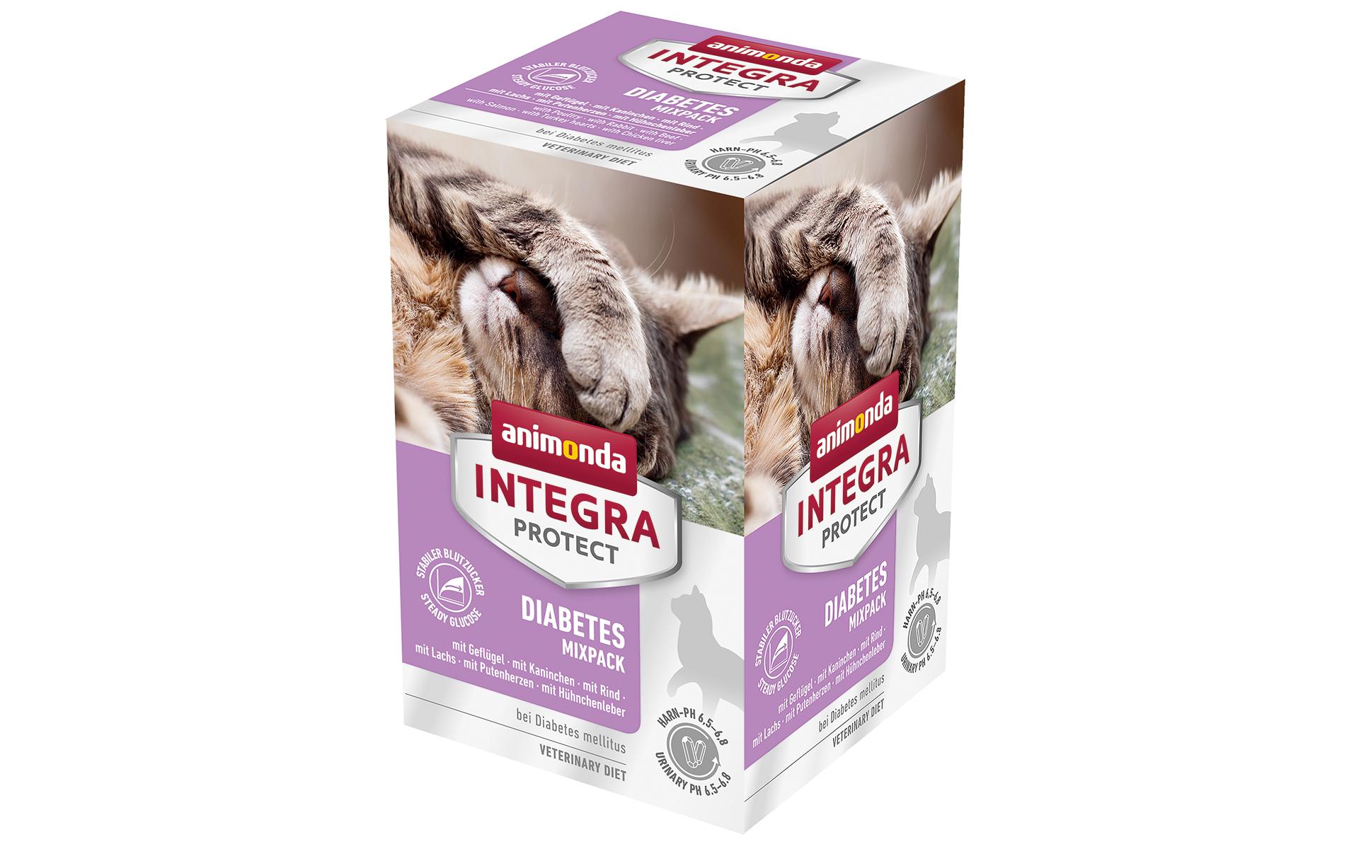 Animonda Integra Protect Nassfutter Diabetes Mixpack, 6 x 100 g